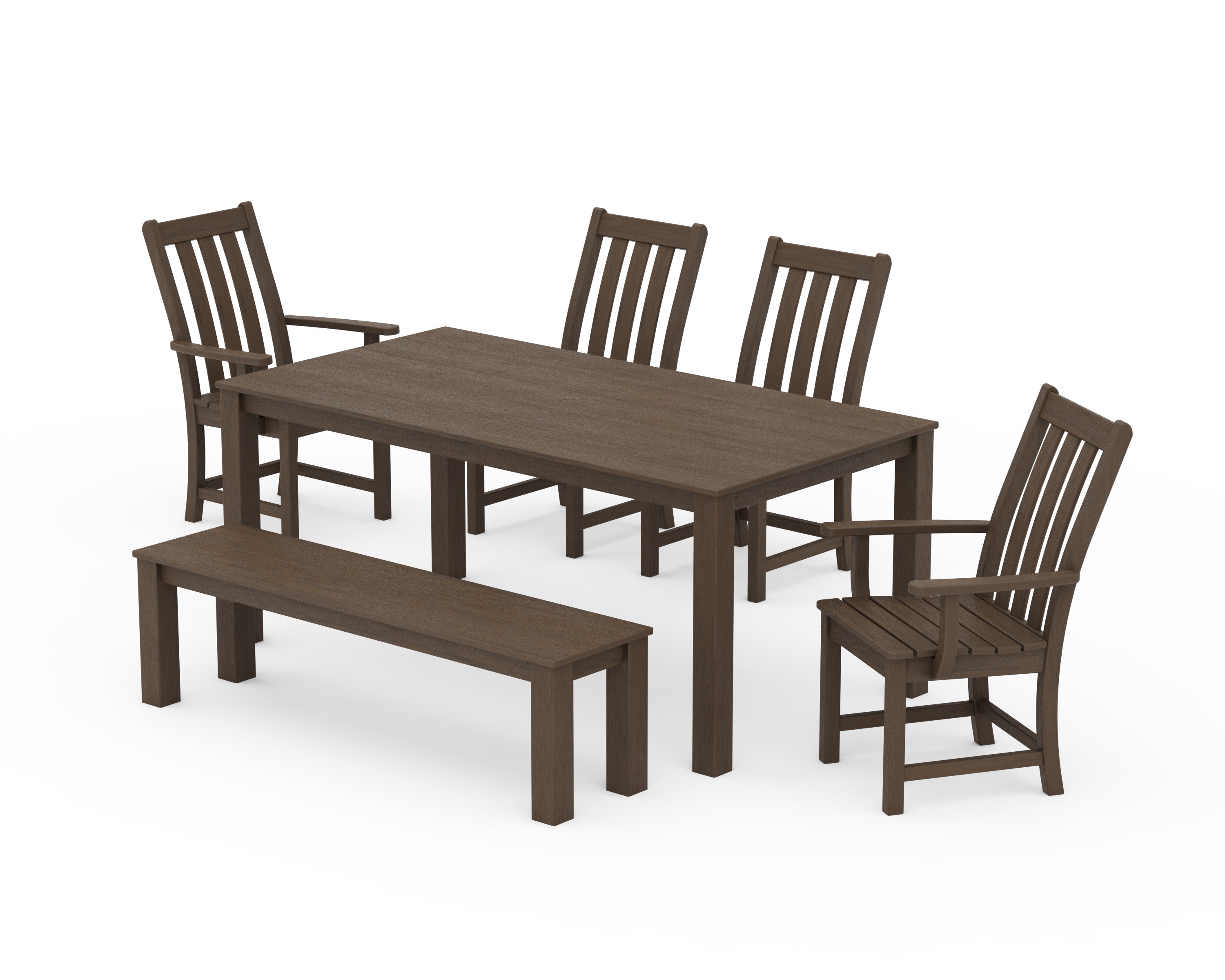 Vineyard 6-Piece Parsons Dining Set with Bench in Kona