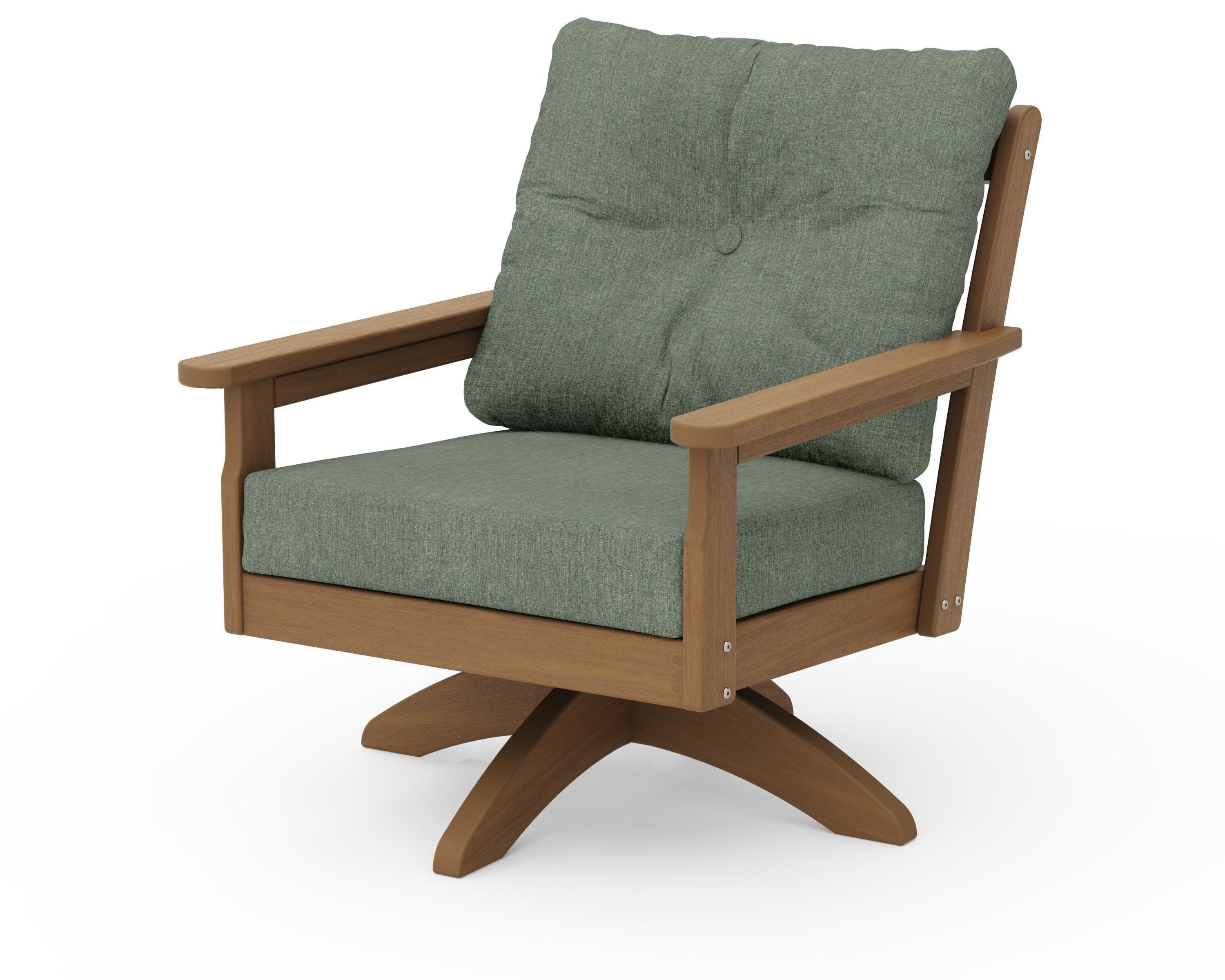 Vineyard Deep Seating Swivel Chair in Natural / Cast Sage