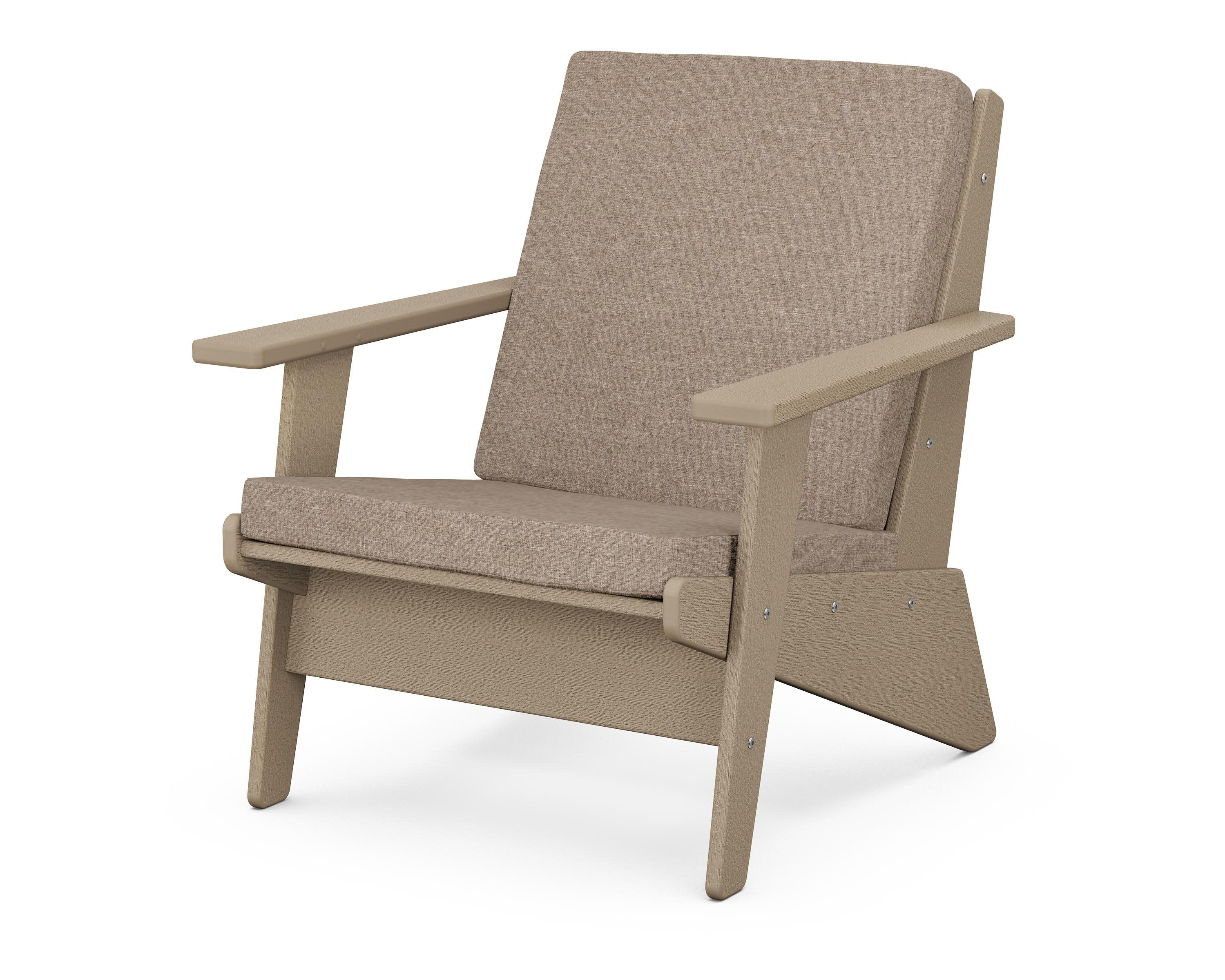 Riviera Modern Lounge Chair in Vintage Sahara / Spiced Burlap