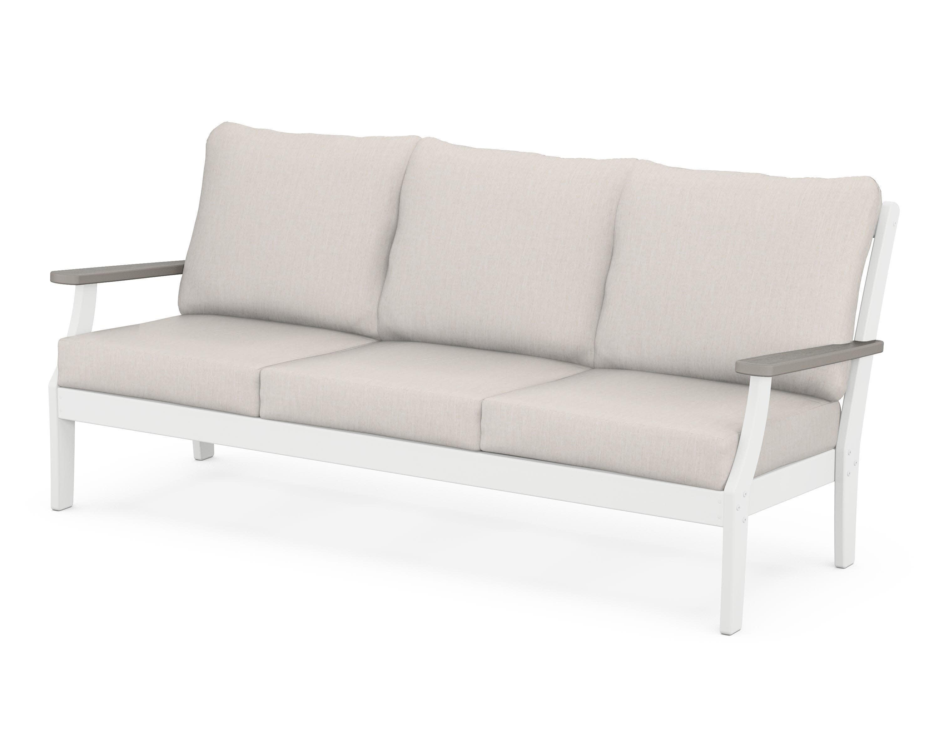 Braxton Deep Seating Sofa in White / Driftwood / Cast Ash