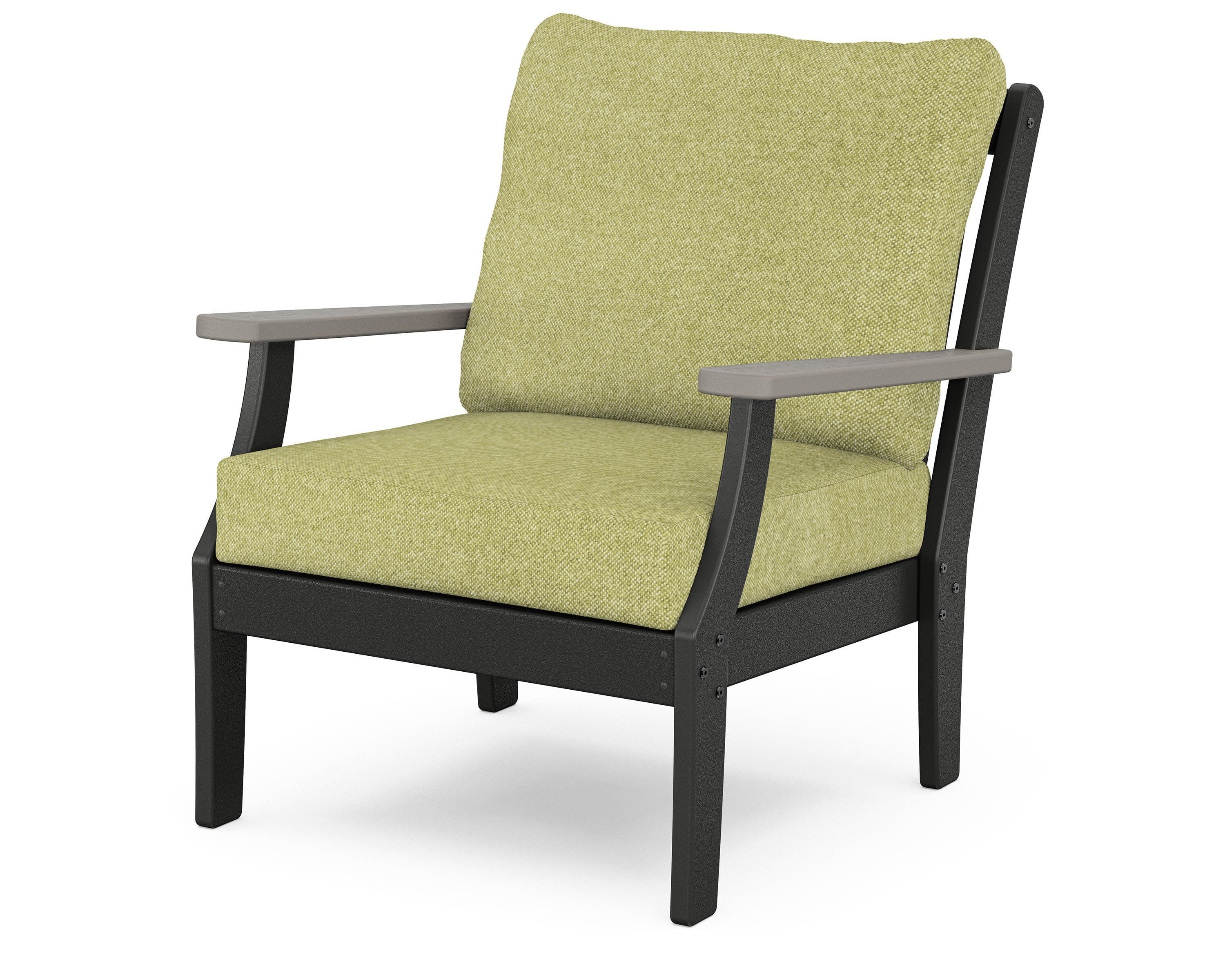 Braxton Deep Seating Chair in Black / Driftwood / Chartreuse Boucle