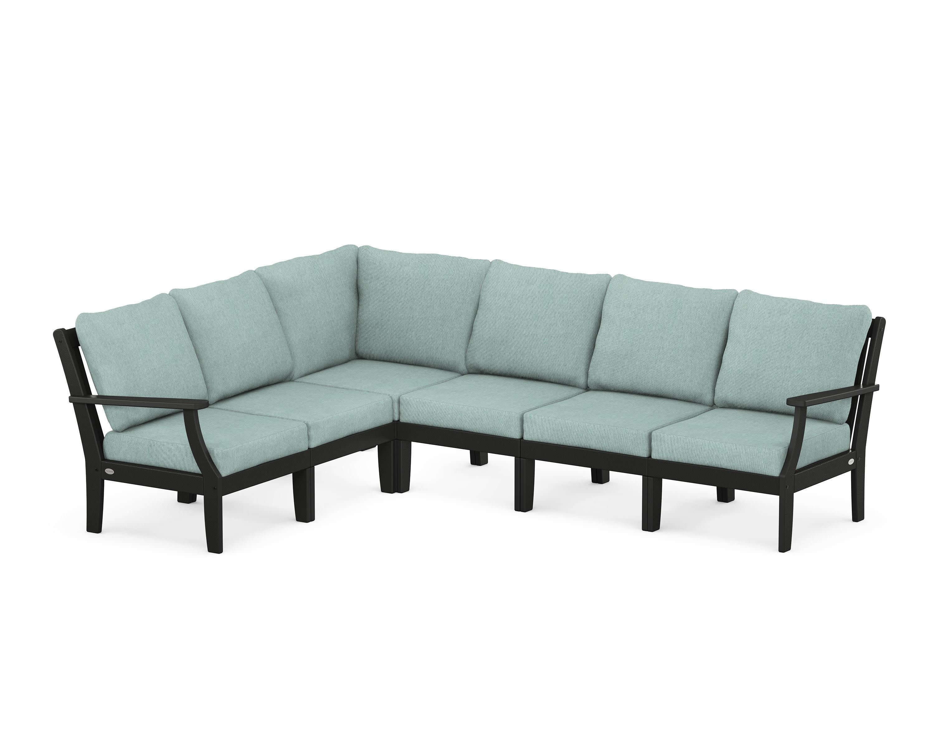 Braxton Modular 6-Piece Deep Seating Set in Black / Glacier Spa