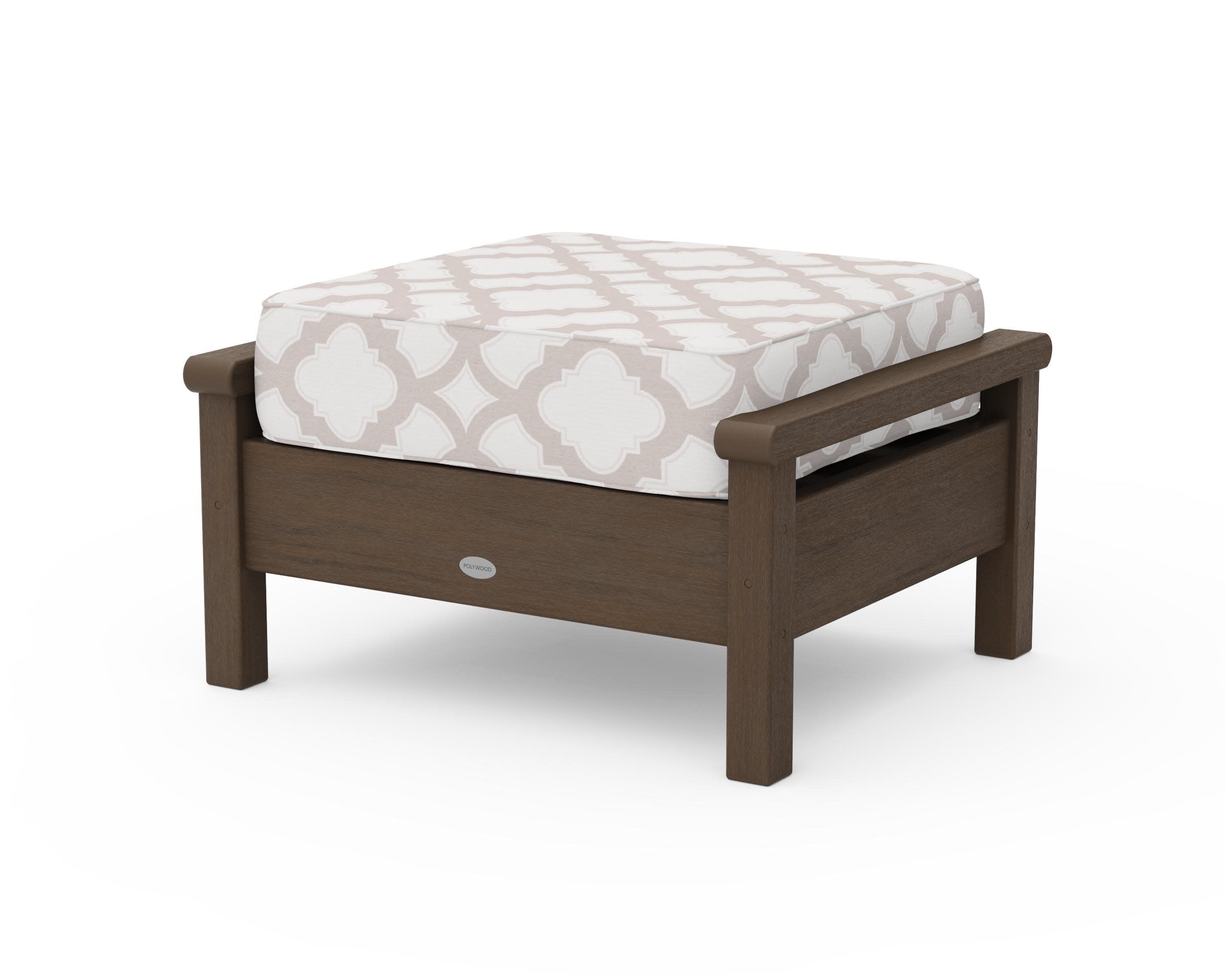 Harbour Deep Seating Ottoman in Kona / Trellis Dune Burlap