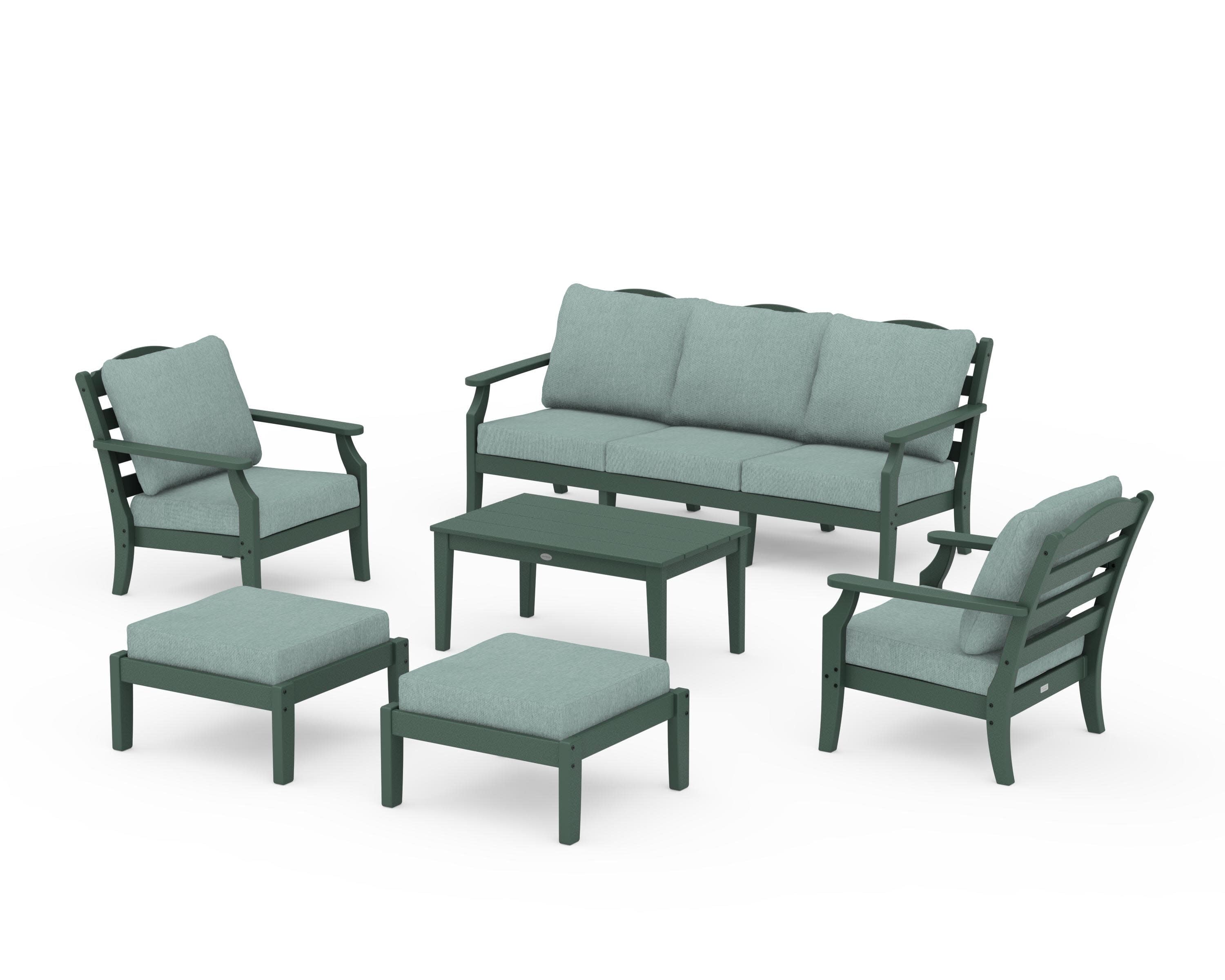 Savannah 6-Piece Lounge Sofa Set in Green / Glacier Spa