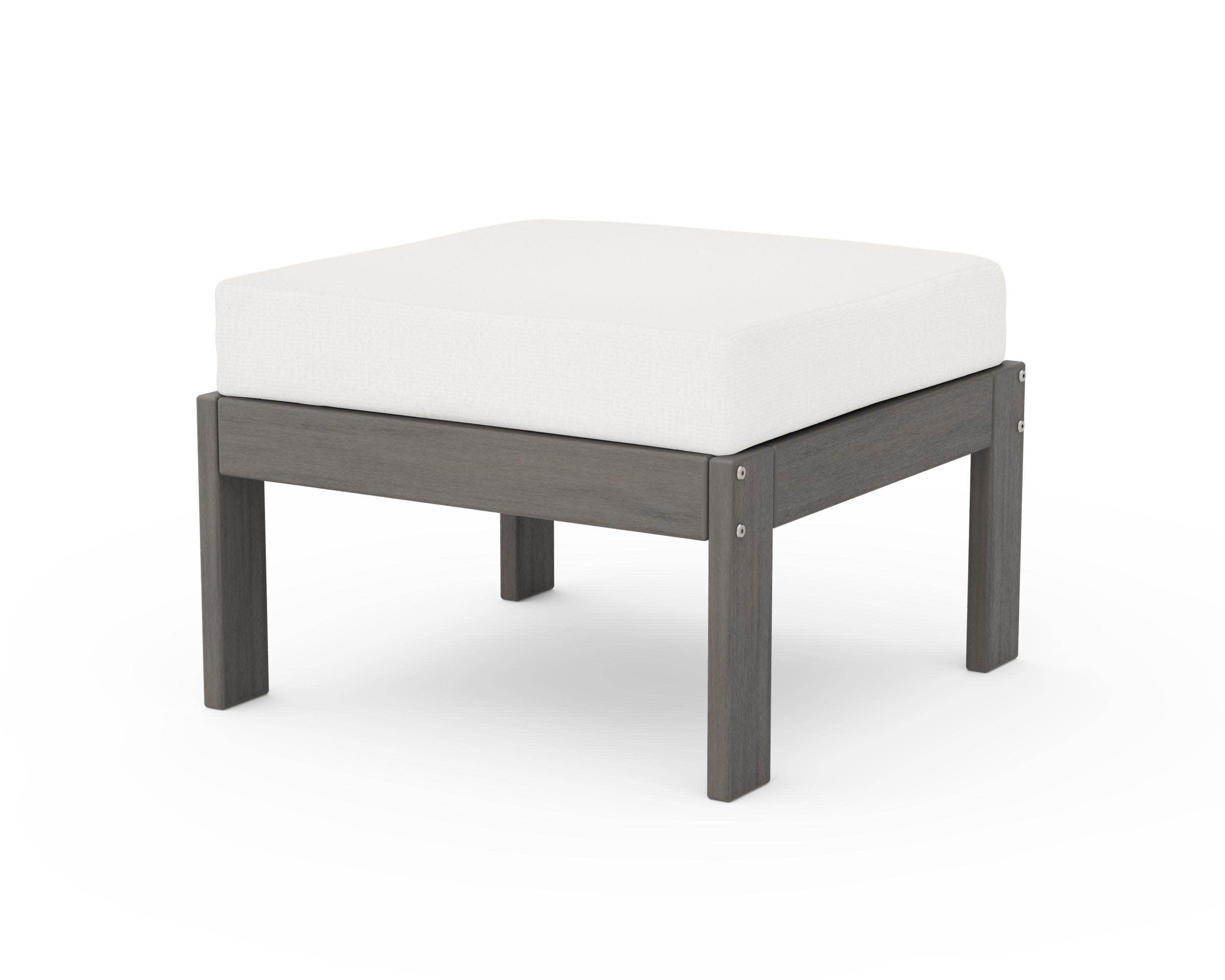 Vineyard Modular Ottoman in Driftwood / Natural Linen
