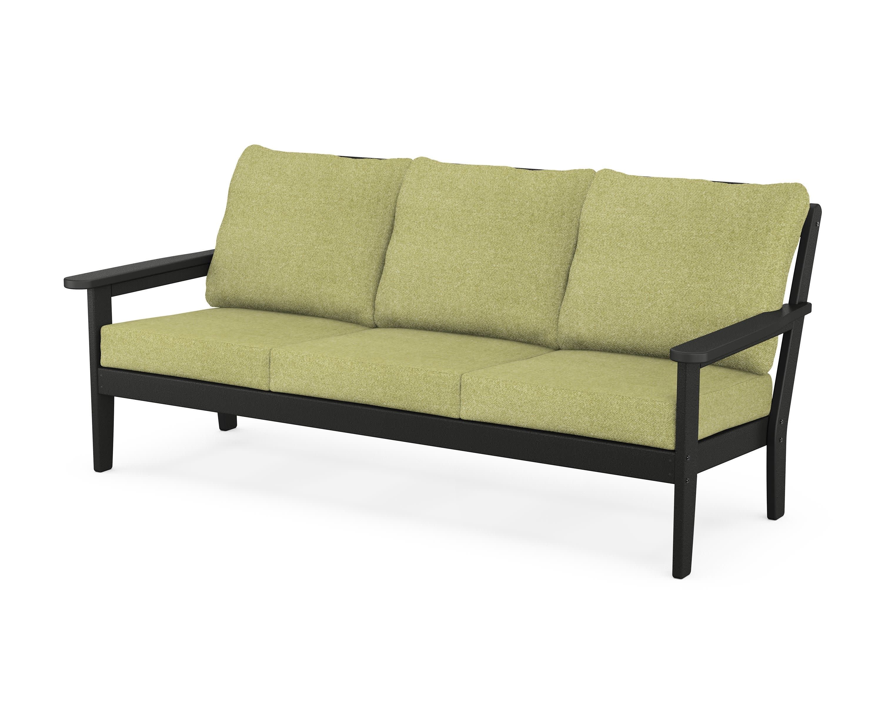 Cottage Deep Seating Sofa in Black / Chartreuse Boucle