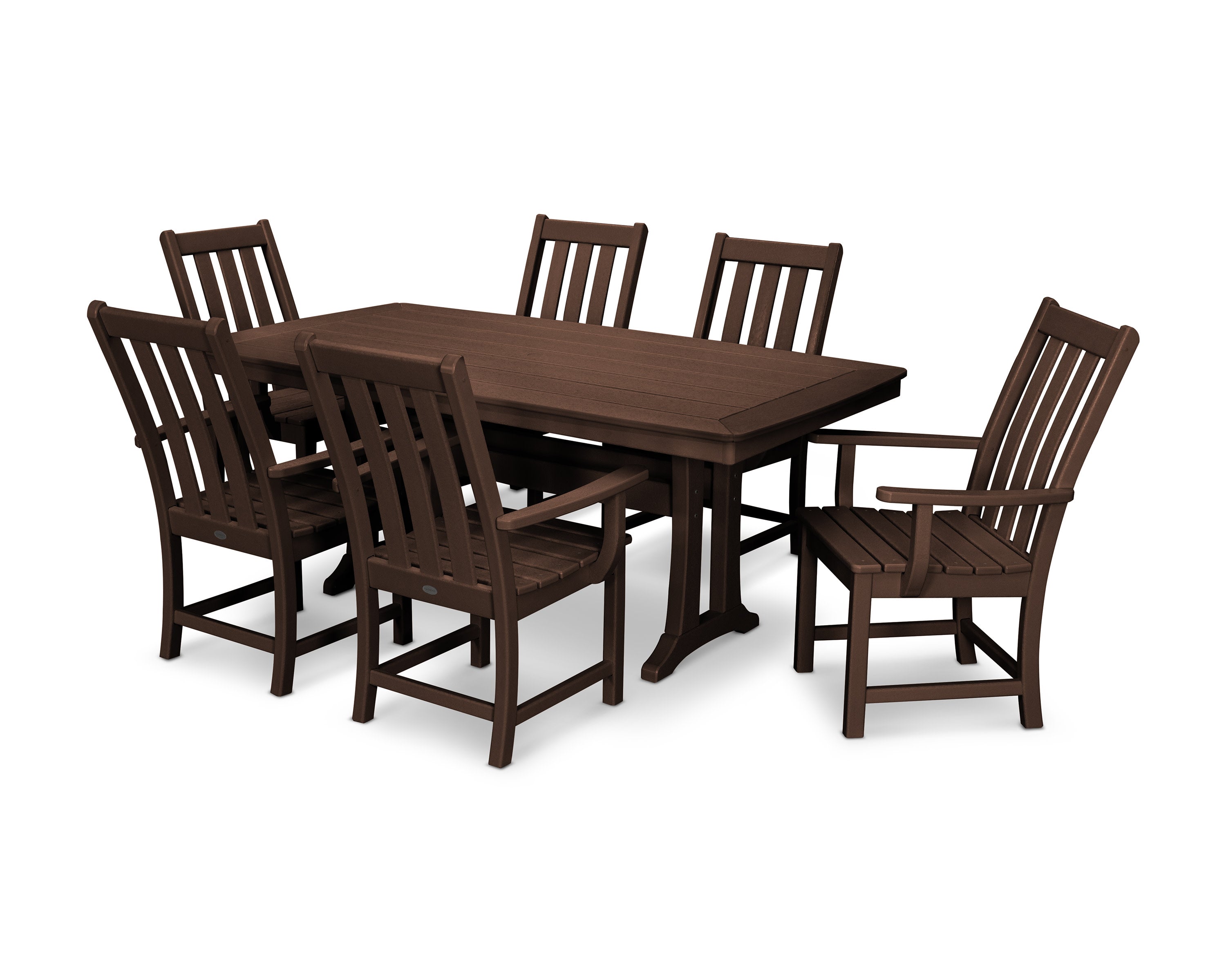 Vineyard 7-Piece Arm Chair Dining Set in Mahogany