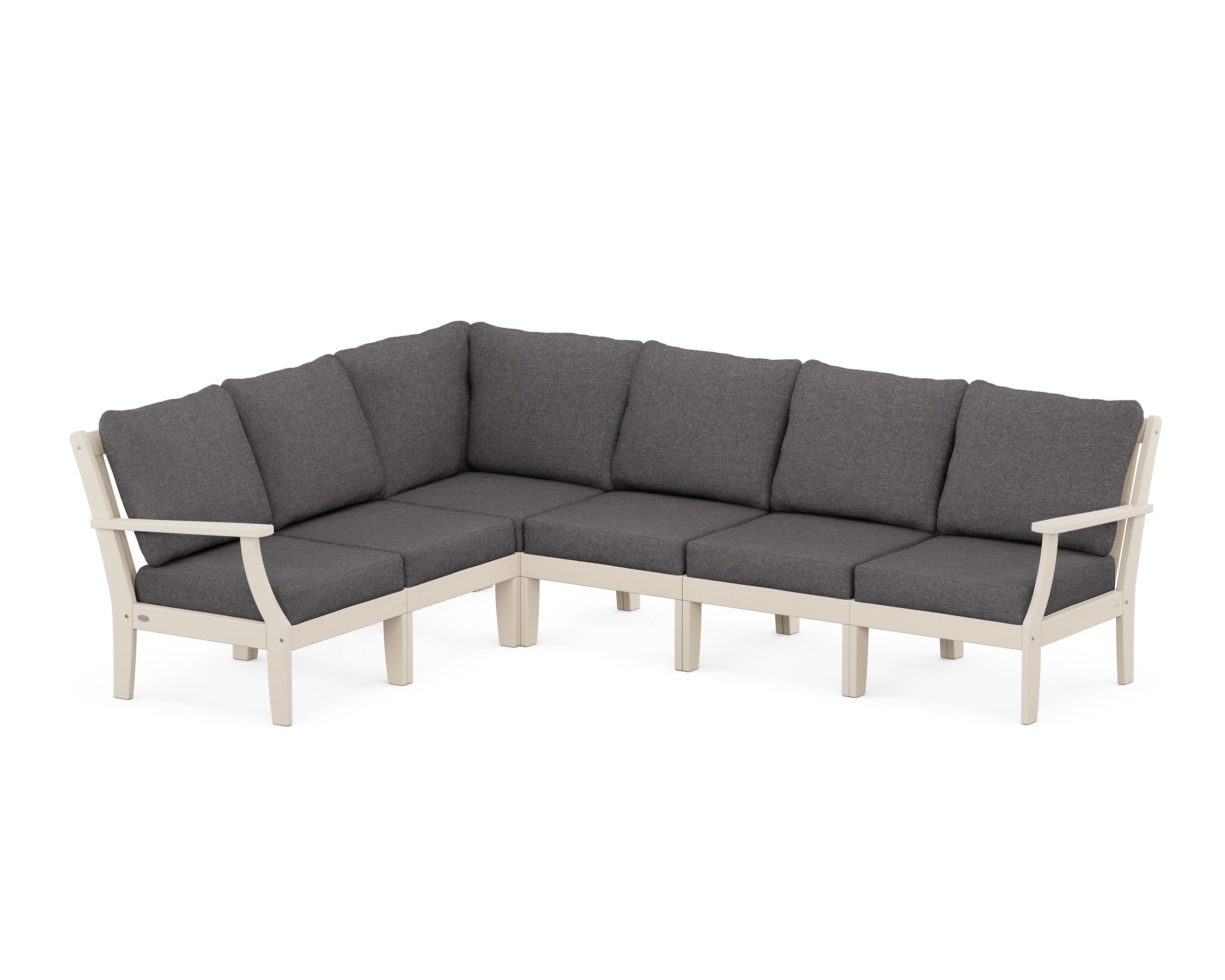 Braxton Modular 6-Piece Deep Seating Set in Sand / Ash Charcoal