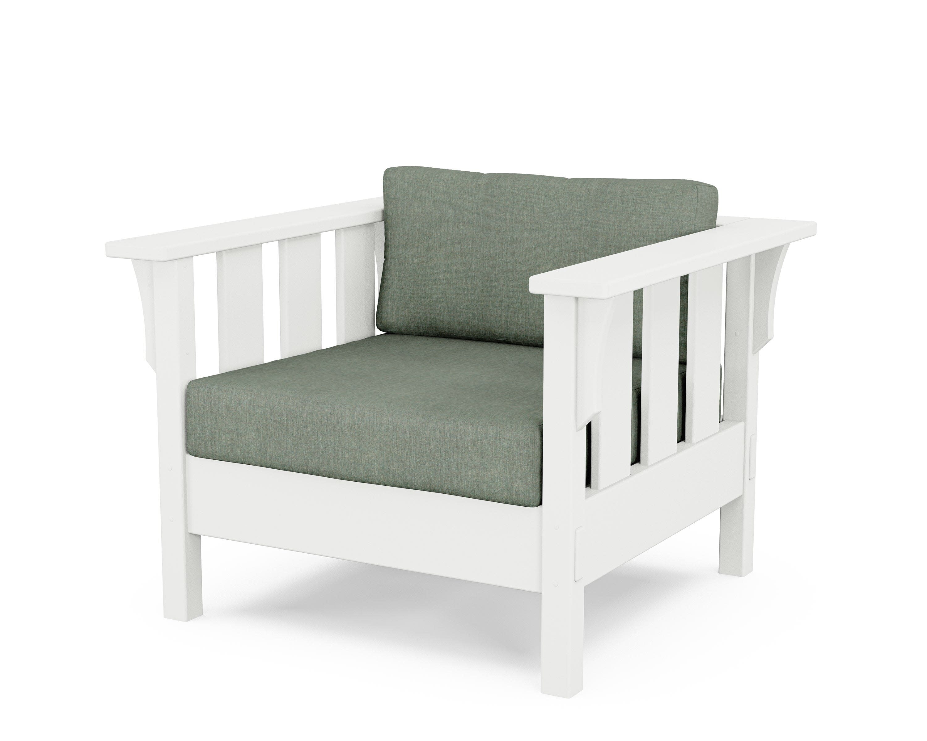 Acadia Deep Seating Chair in White / Cast Sage