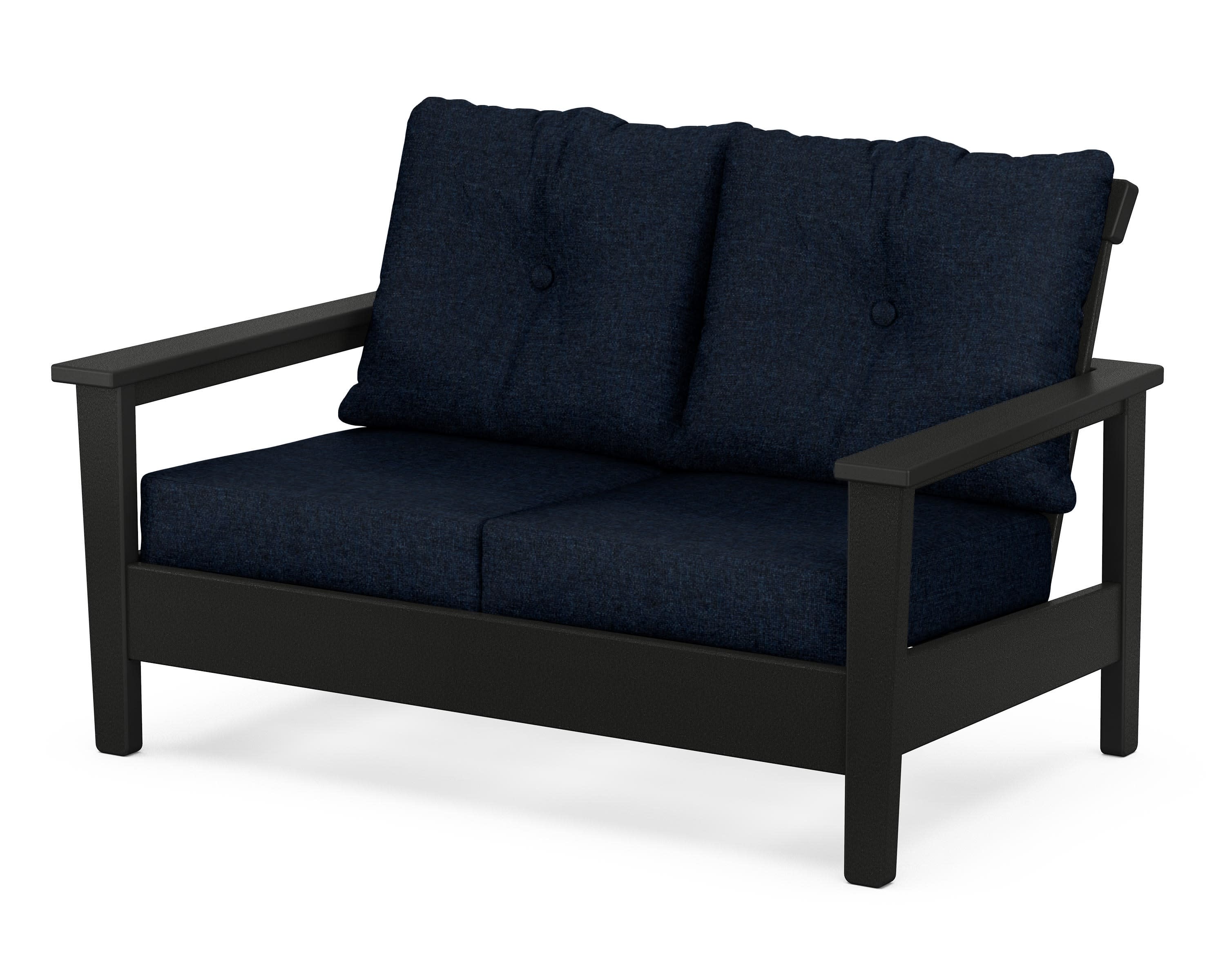 Prescott Deep Seating Loveseat in Black / Marine Indigo