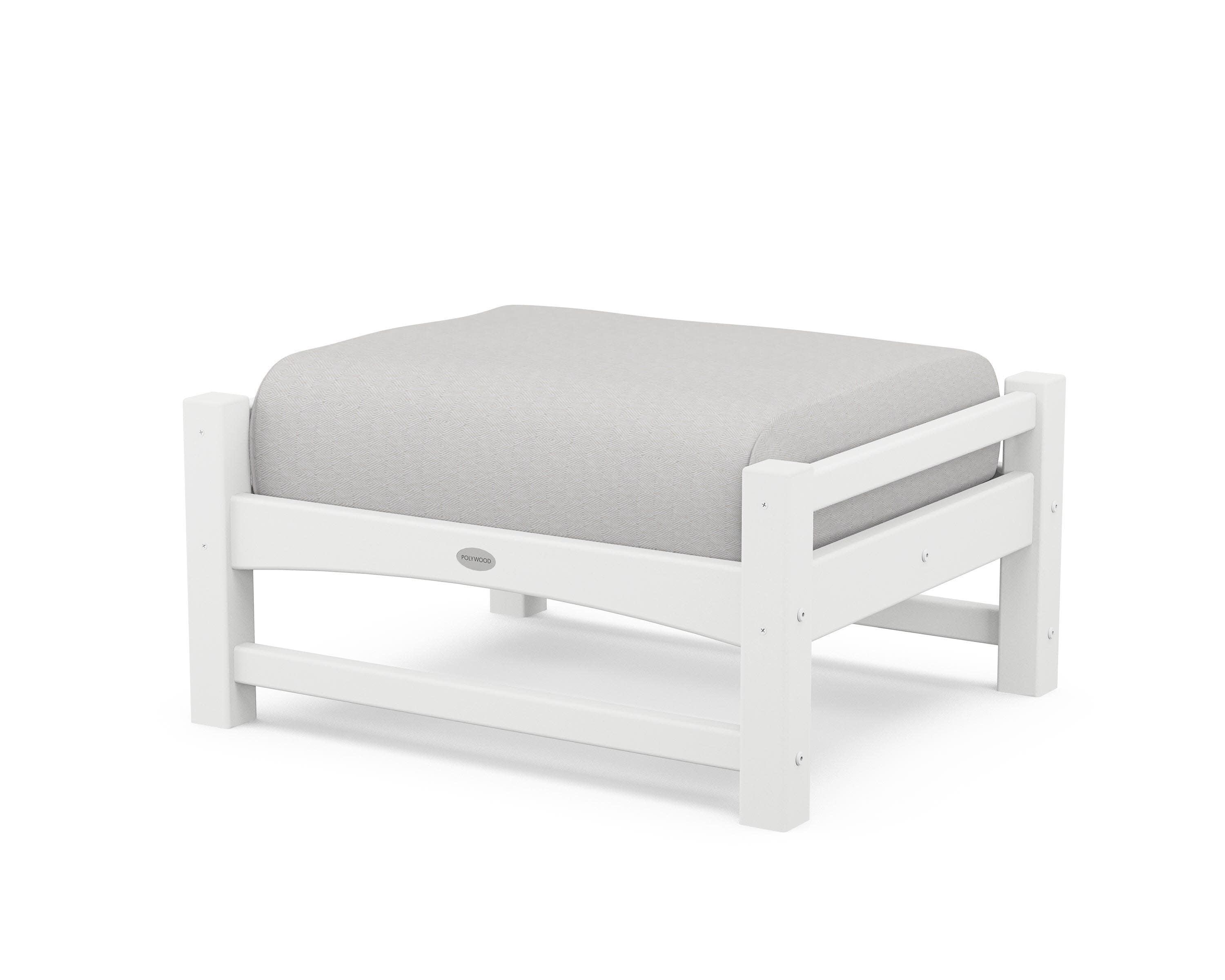 Club Ottoman in White / Diamond in the Rough