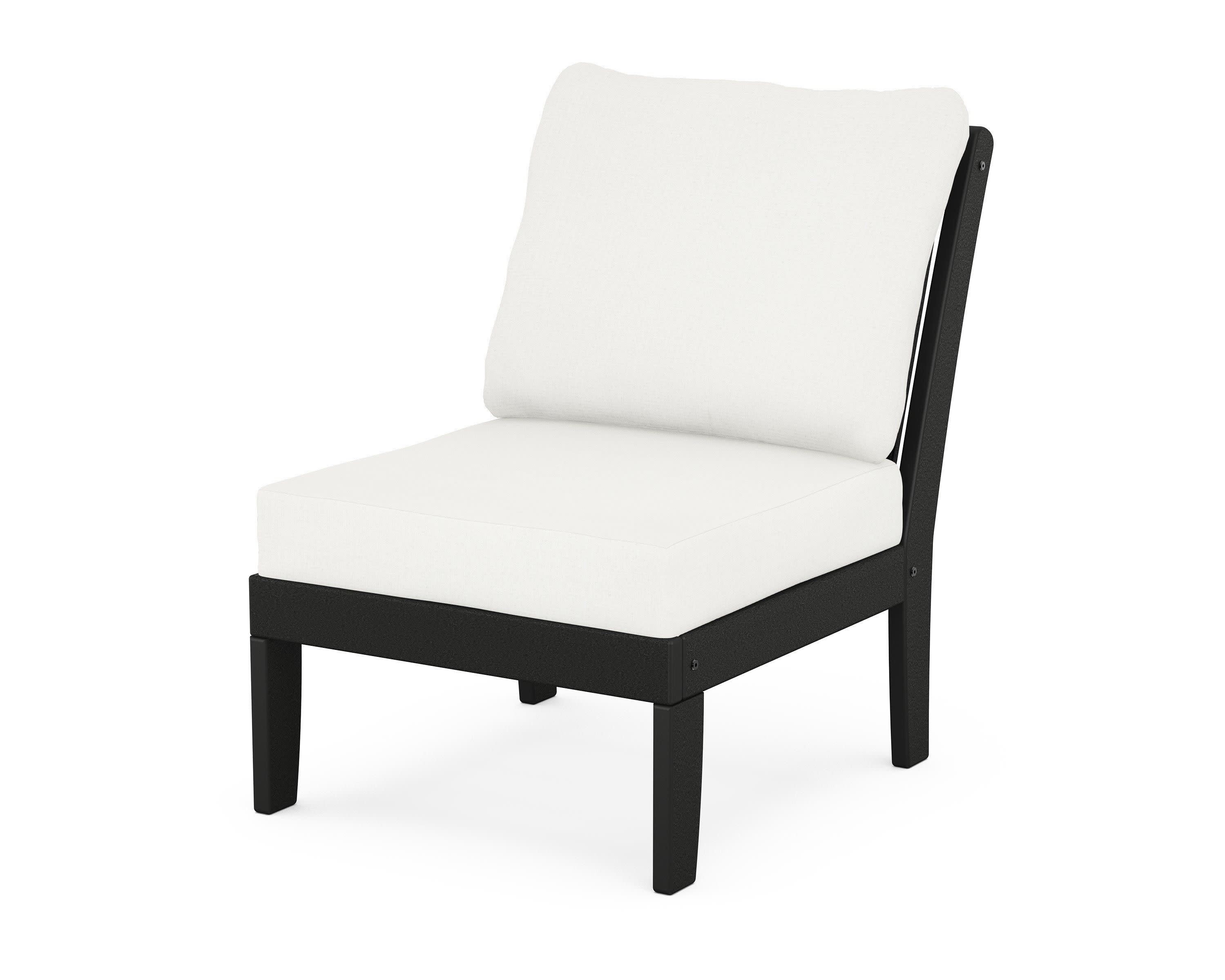 Braxton Modular Armless Chair in Black / Natural Linen