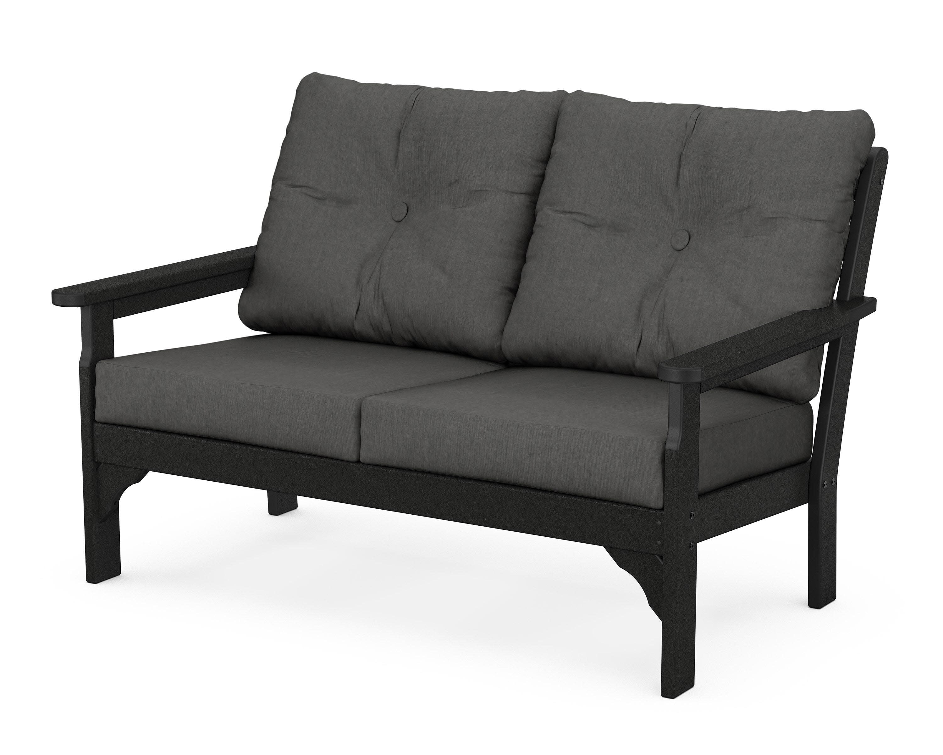 Vineyard Deep Seating Loveseat in Black / Spectrum Carbon