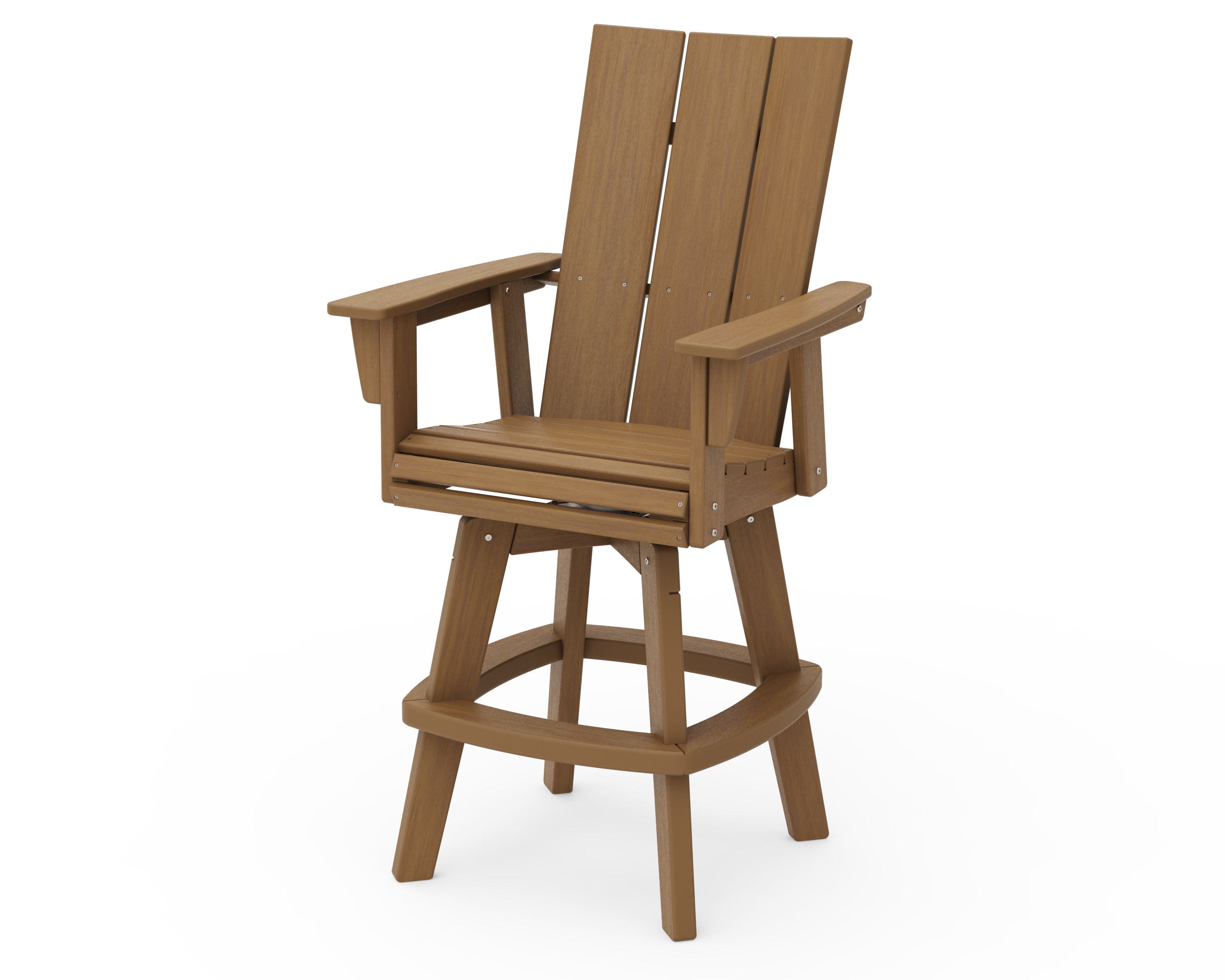 Modern Curveback Adirondack Swivel Bar Chair in Natural