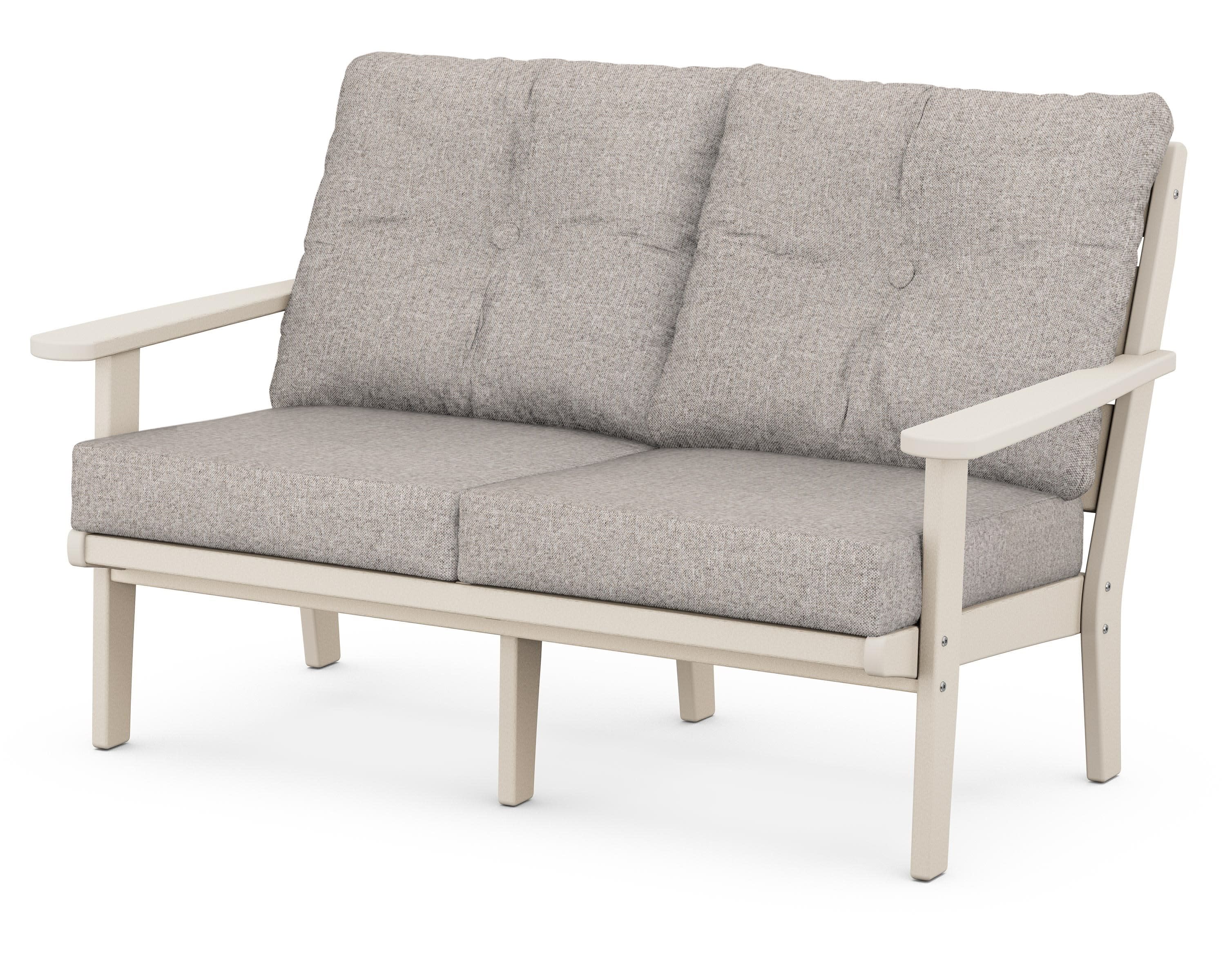 Lakeside Deep Seating Loveseat in Sand / Weathered Tweed