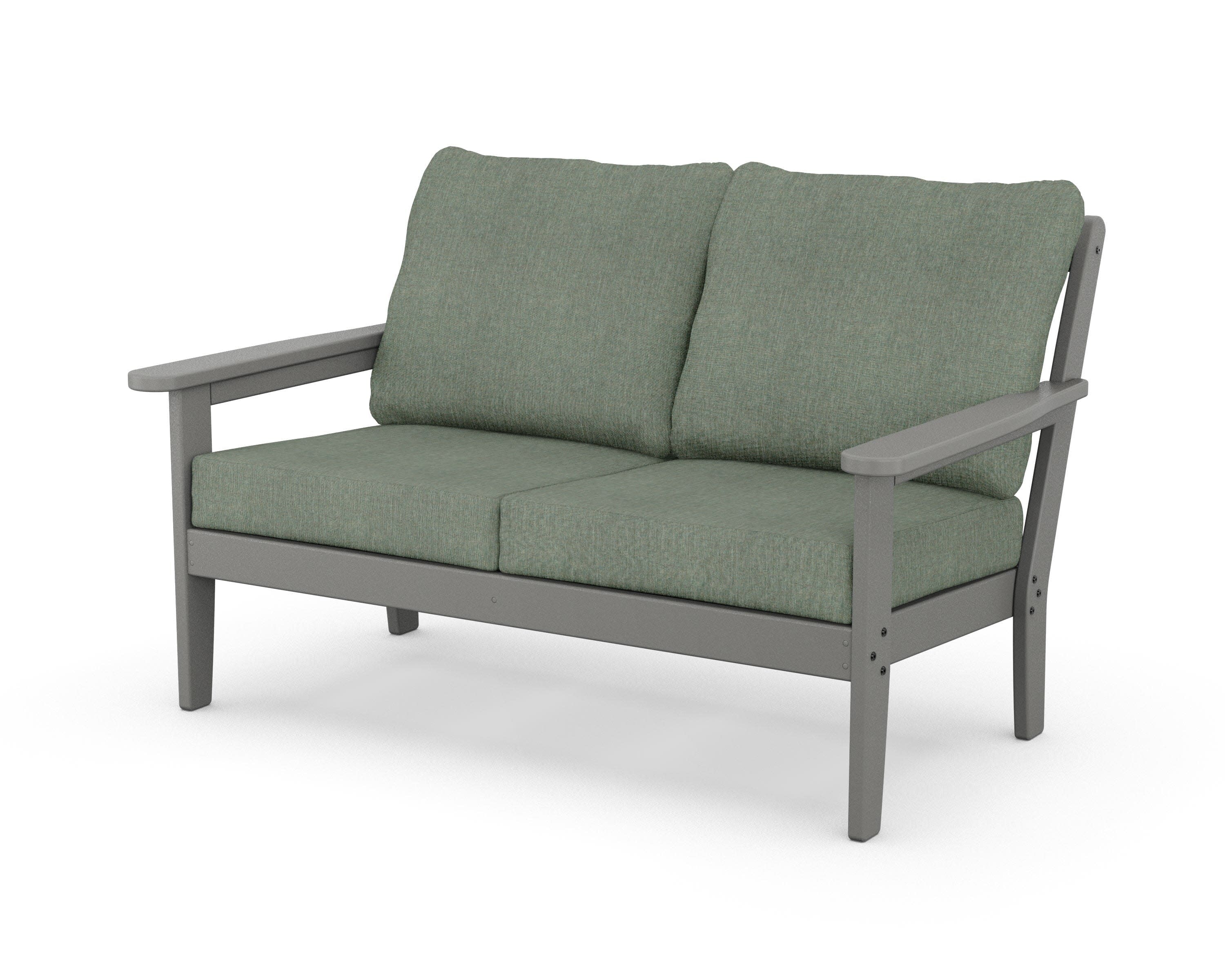 Cottage Deep Seating Loveseat in Slate Grey / Cast Sage