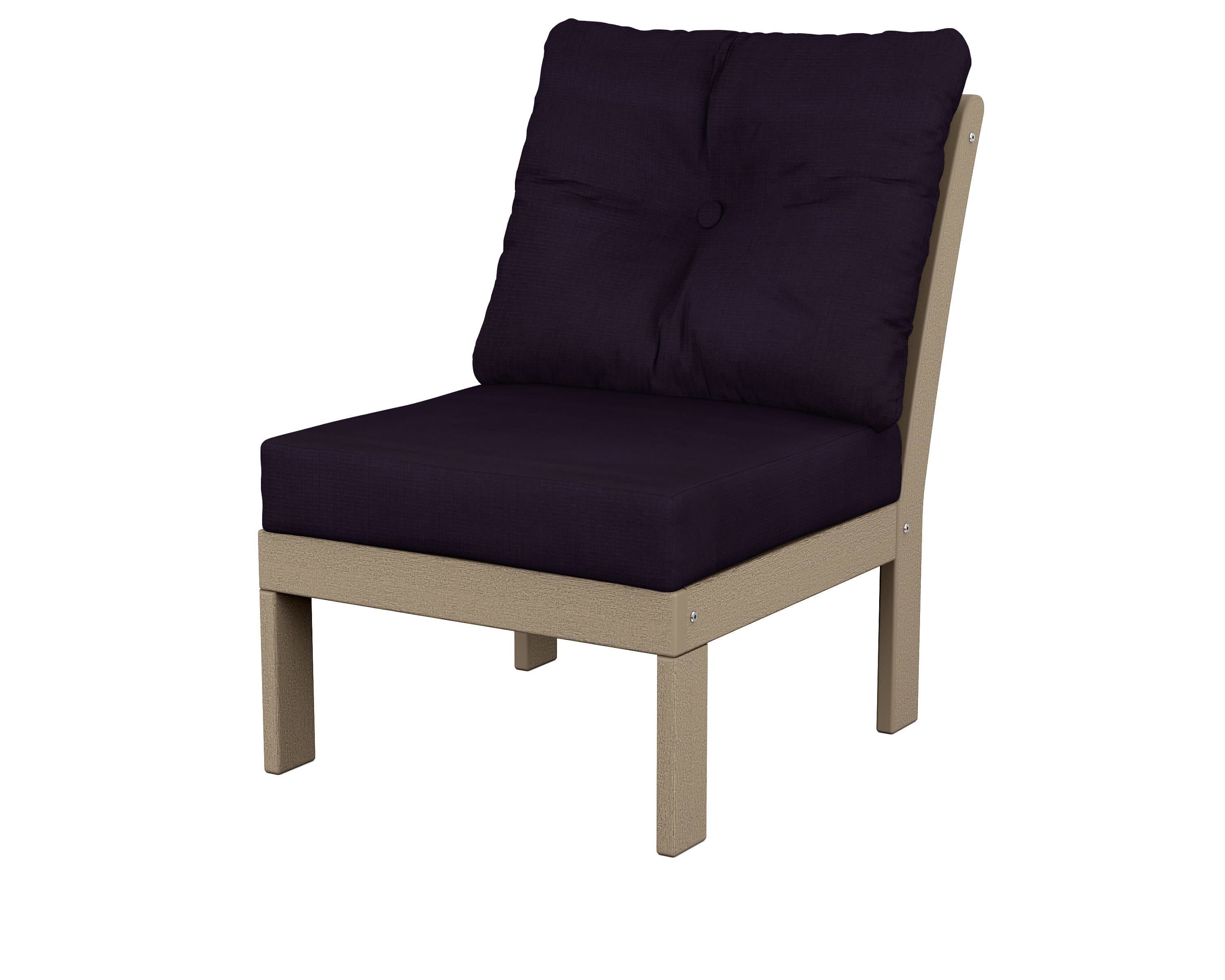 Vineyard Modular Armless Chair in Vintage Sahara / Navy Linen