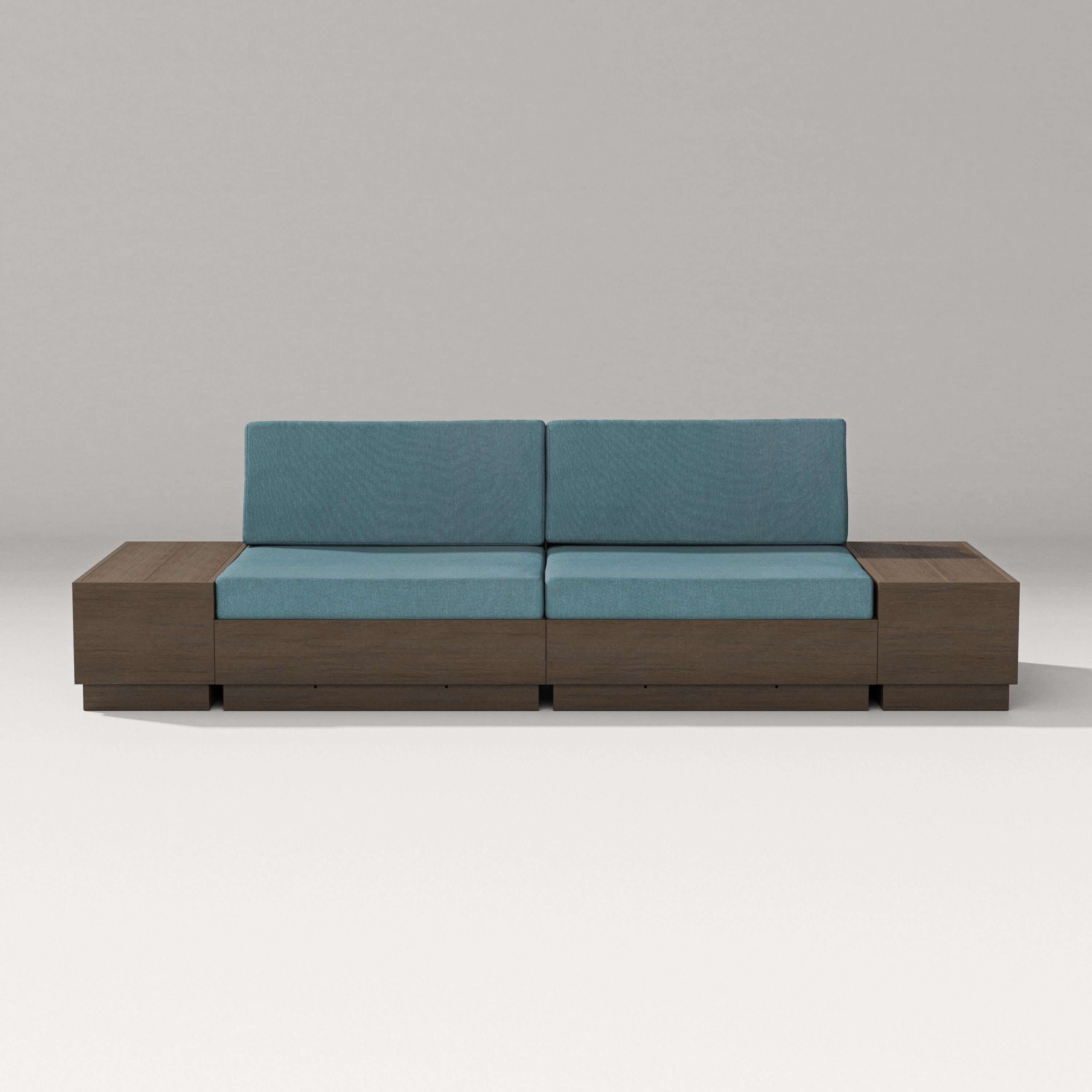Elevate 4-Piece Loveseat Sectional in Kona / Ocean Teal
