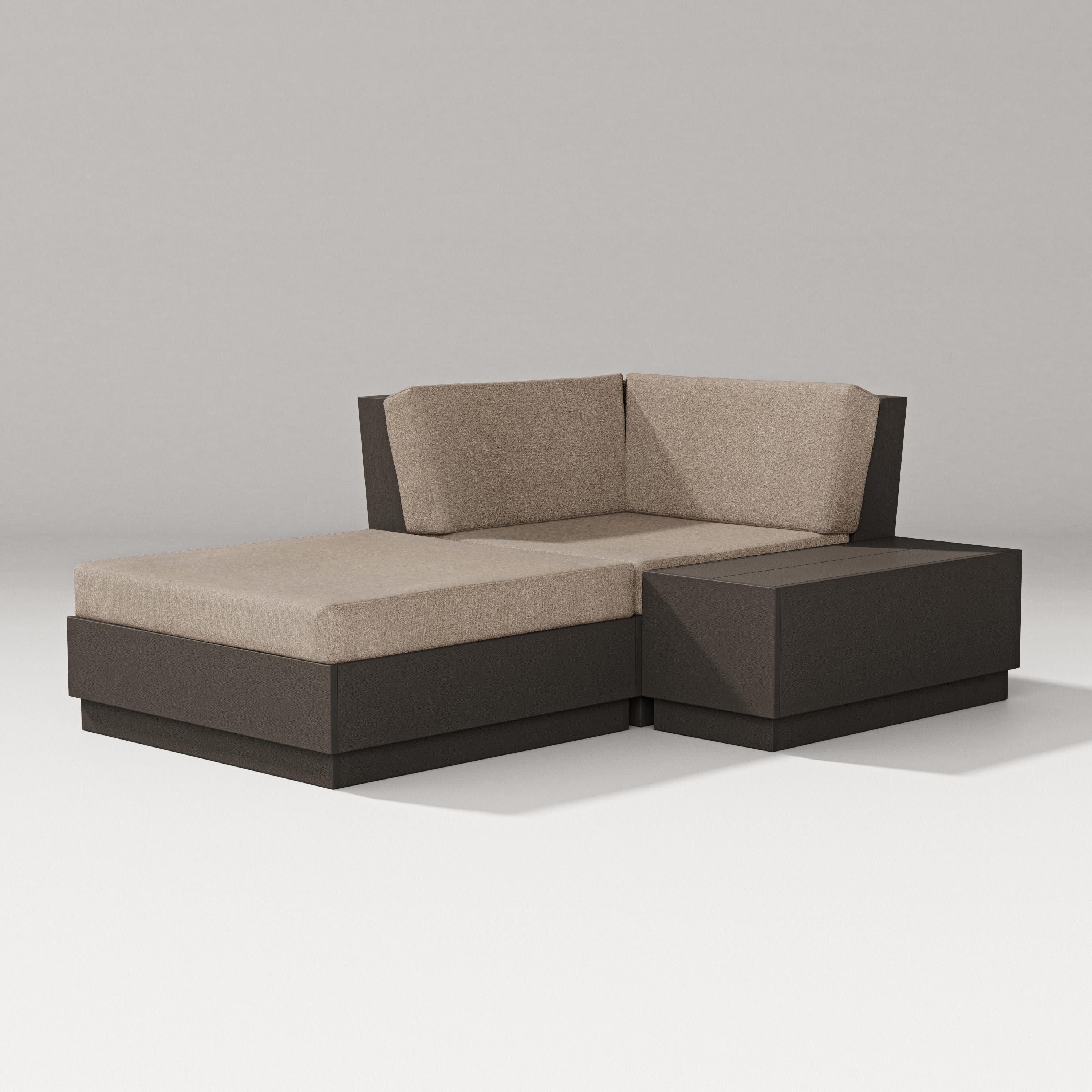 Elevate Corner Chaise in Vintage Coffee / Spiced Burlap