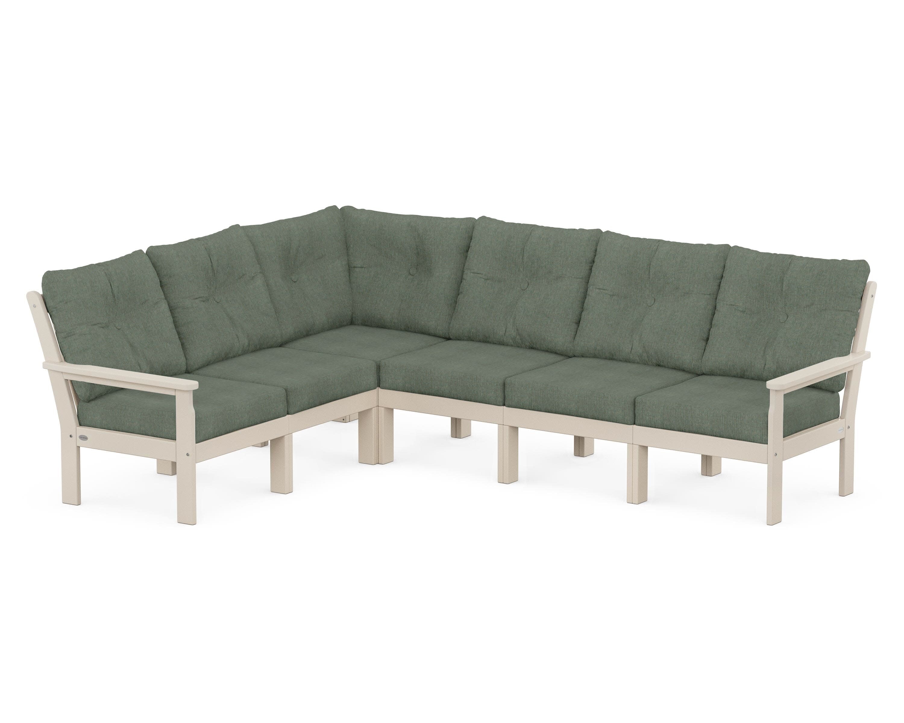 Vineyard 6-Piece Sectional in Sand / Cast Sage