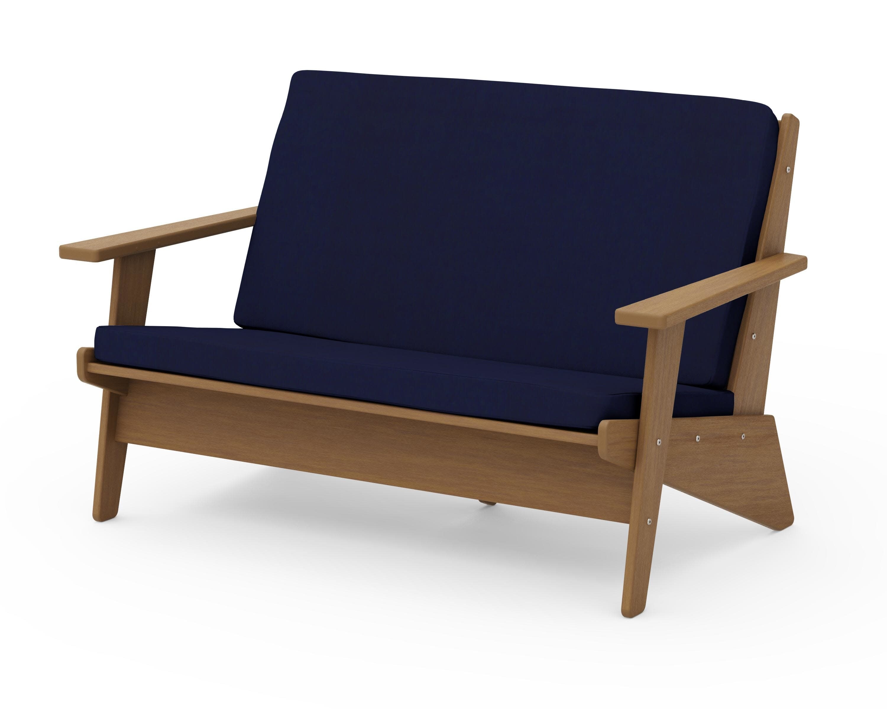 Riviera Modern Lounge Loveseat in Natural / Navy