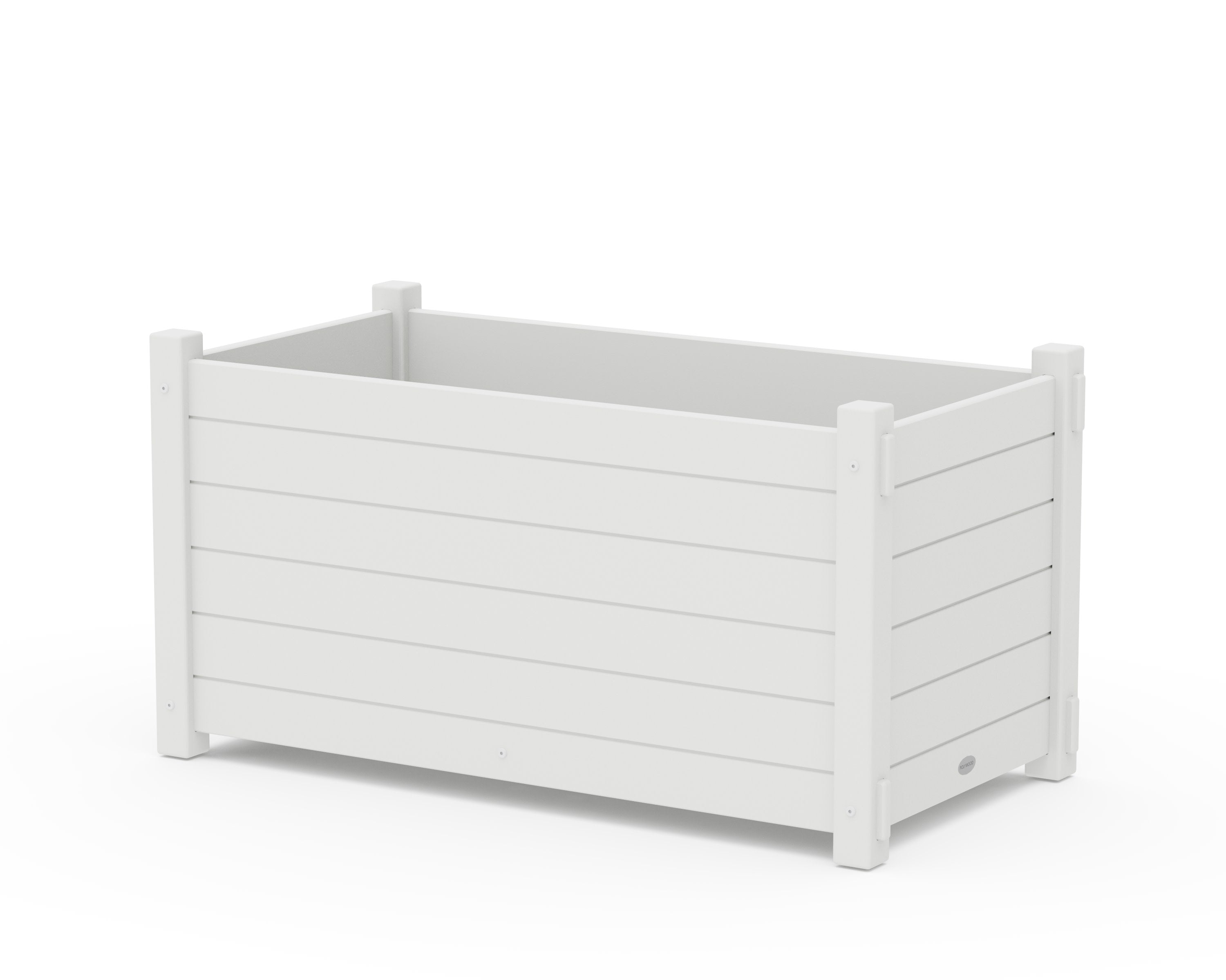 Nautical Large Rectangle Double Planter Box in White