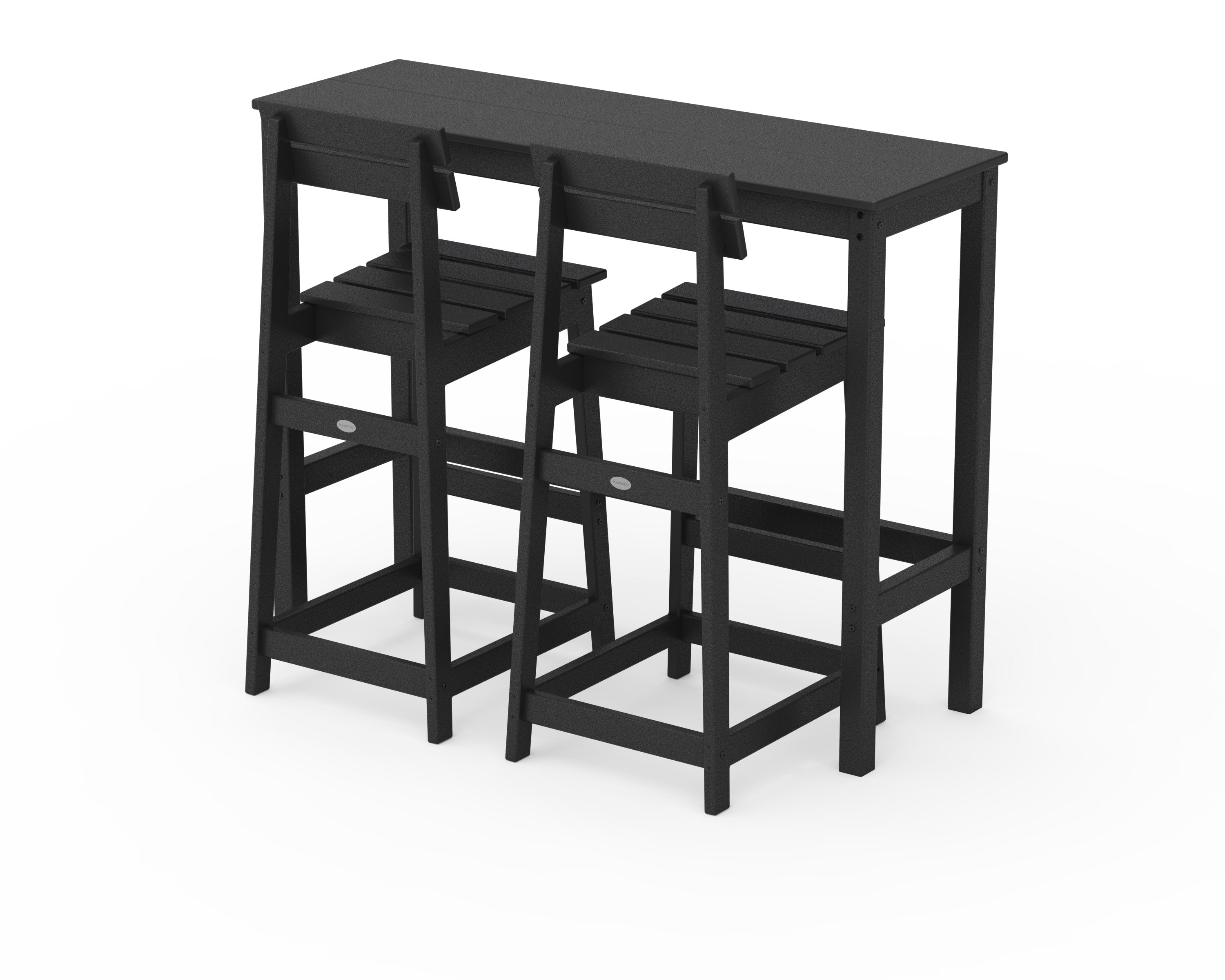 Modern Studio Plaza Bar Chair 3-Piece Balcony Set in Black
