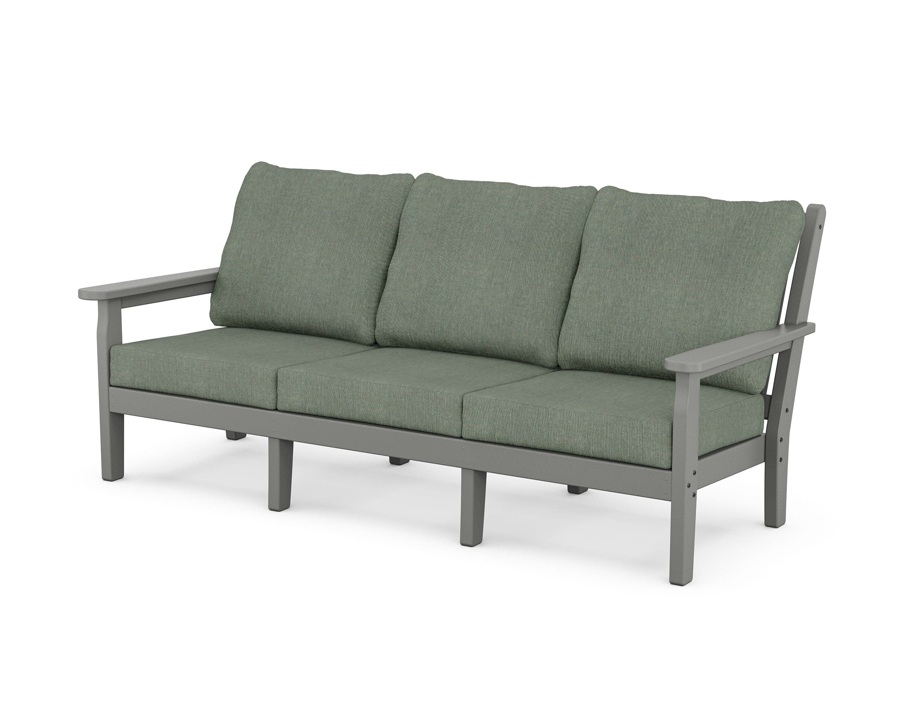 Chippendale Deep Seating Sofa in Slate Grey / Cast Sage