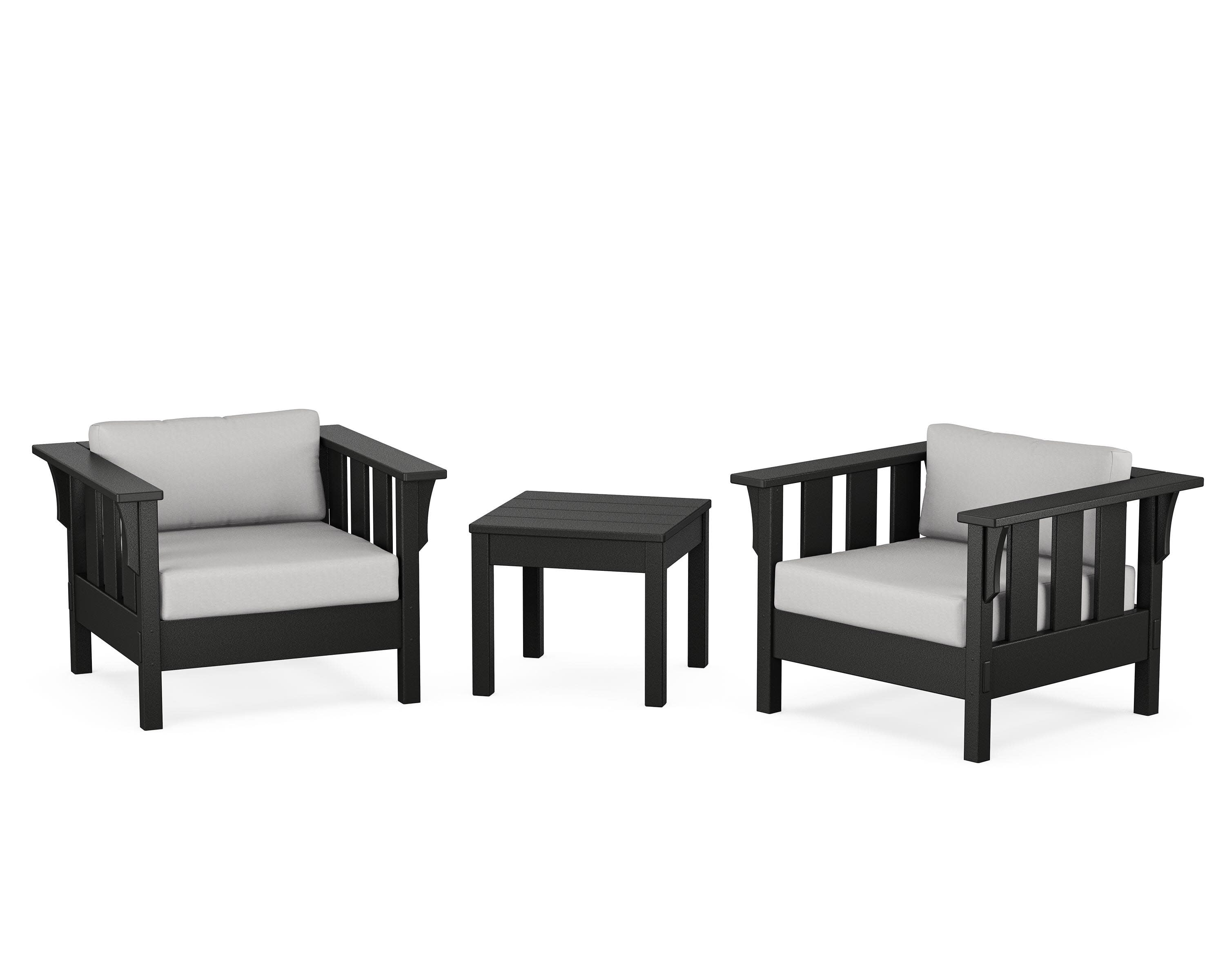 Acadia 3-Piece Deep Seating Set in Black / Diamond in the Rough