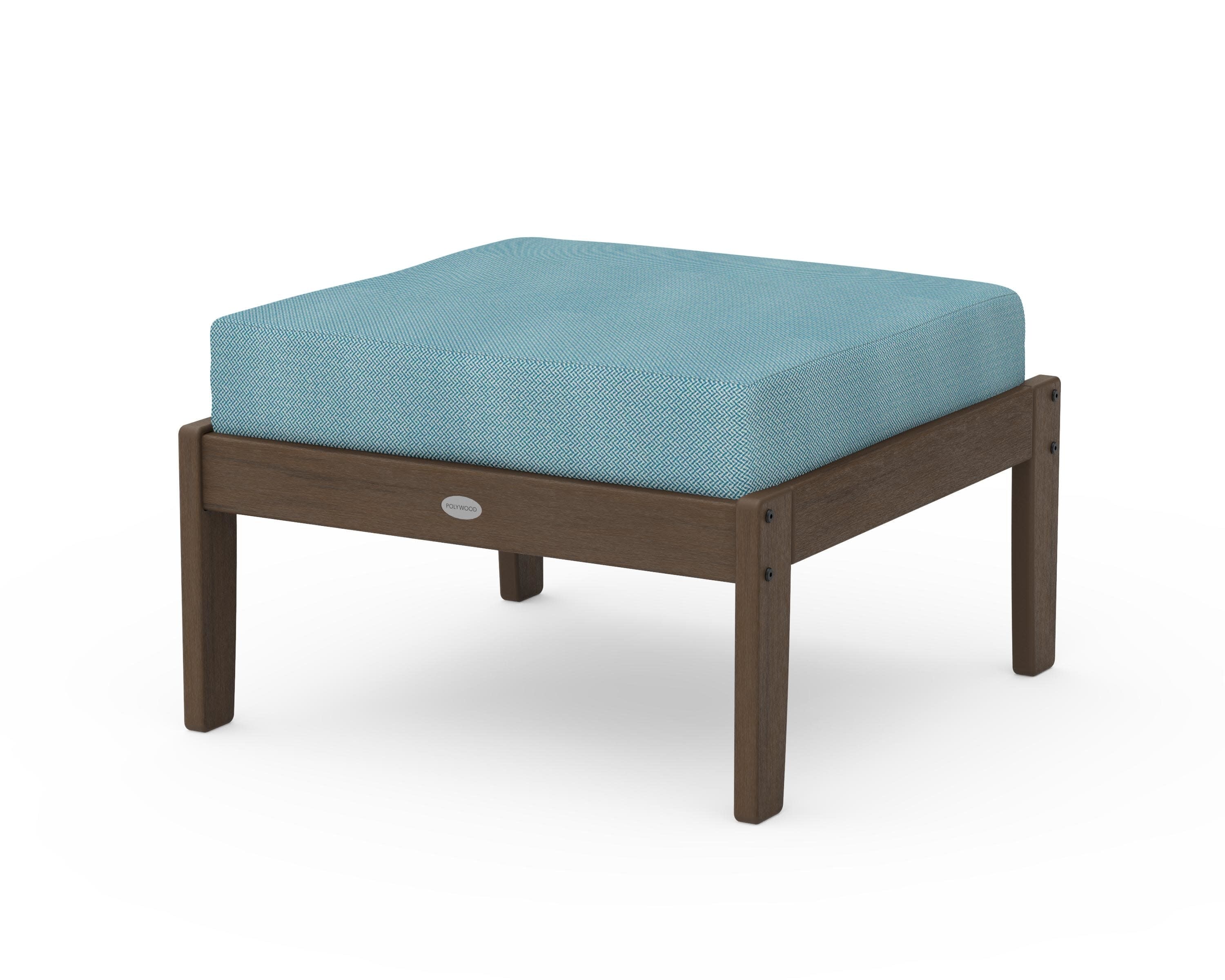 Braxton Deep Seating Ottoman in Kona / Lattice Sky Blue