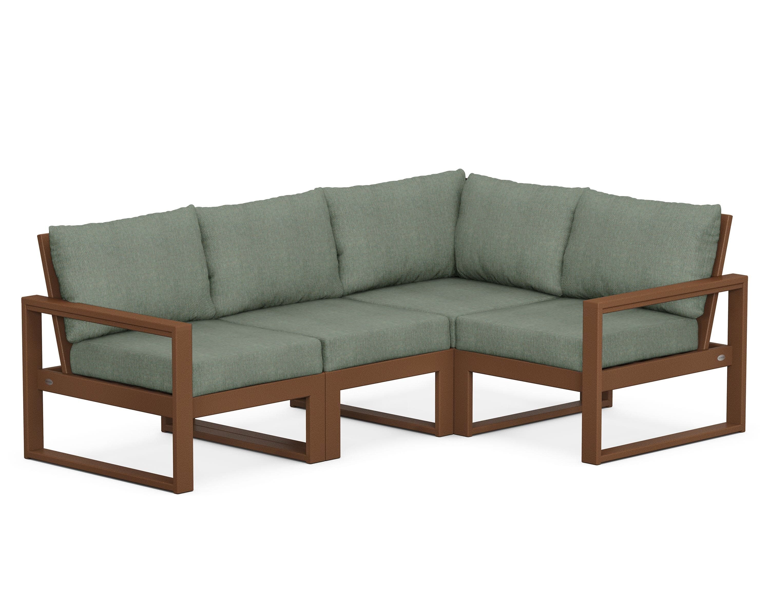 EDGE 4-Piece Modular Deep Seating Set in Teak / Cast Sage