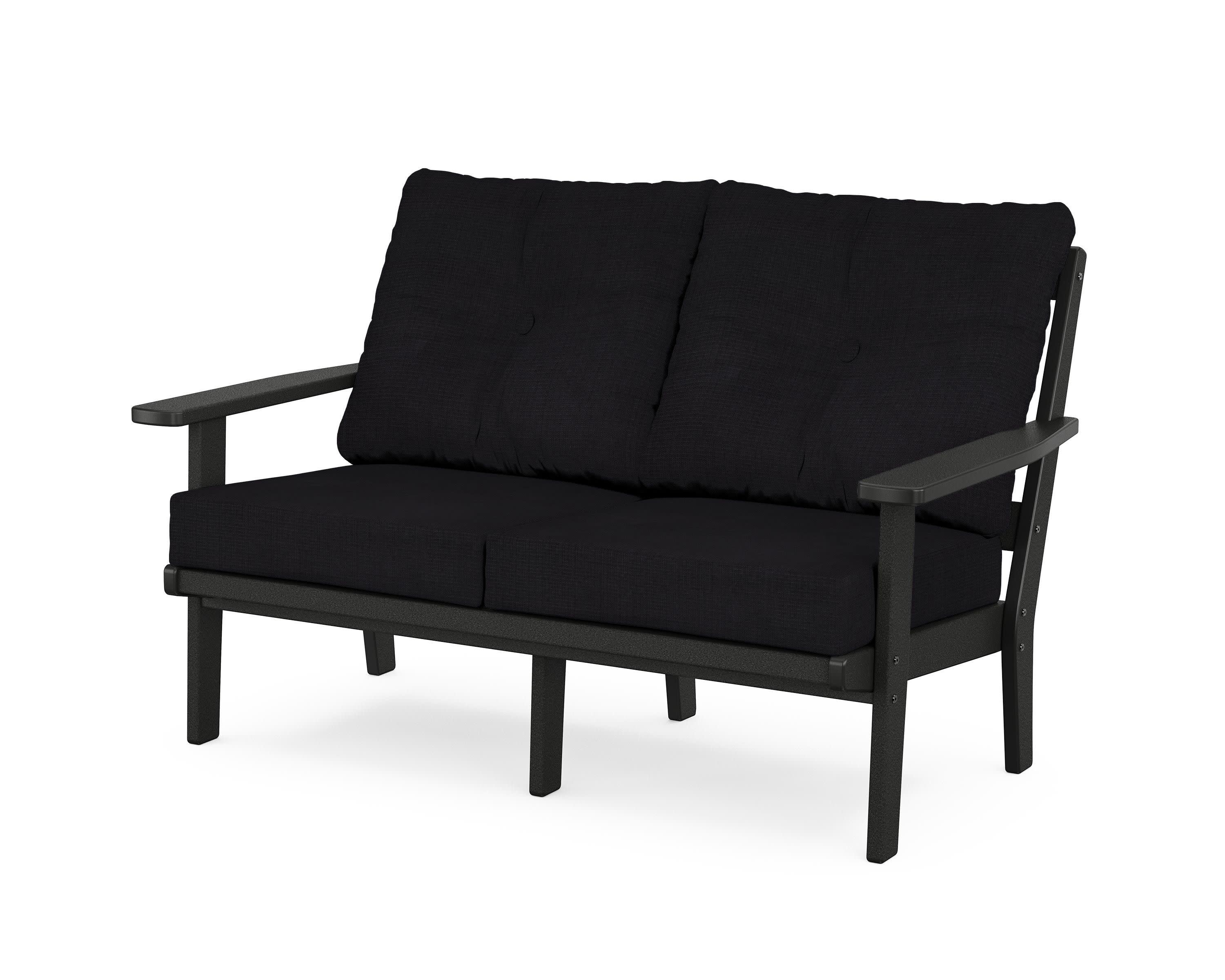 Oxford Deep SeatingLoveseat in Black / Midnight Linen