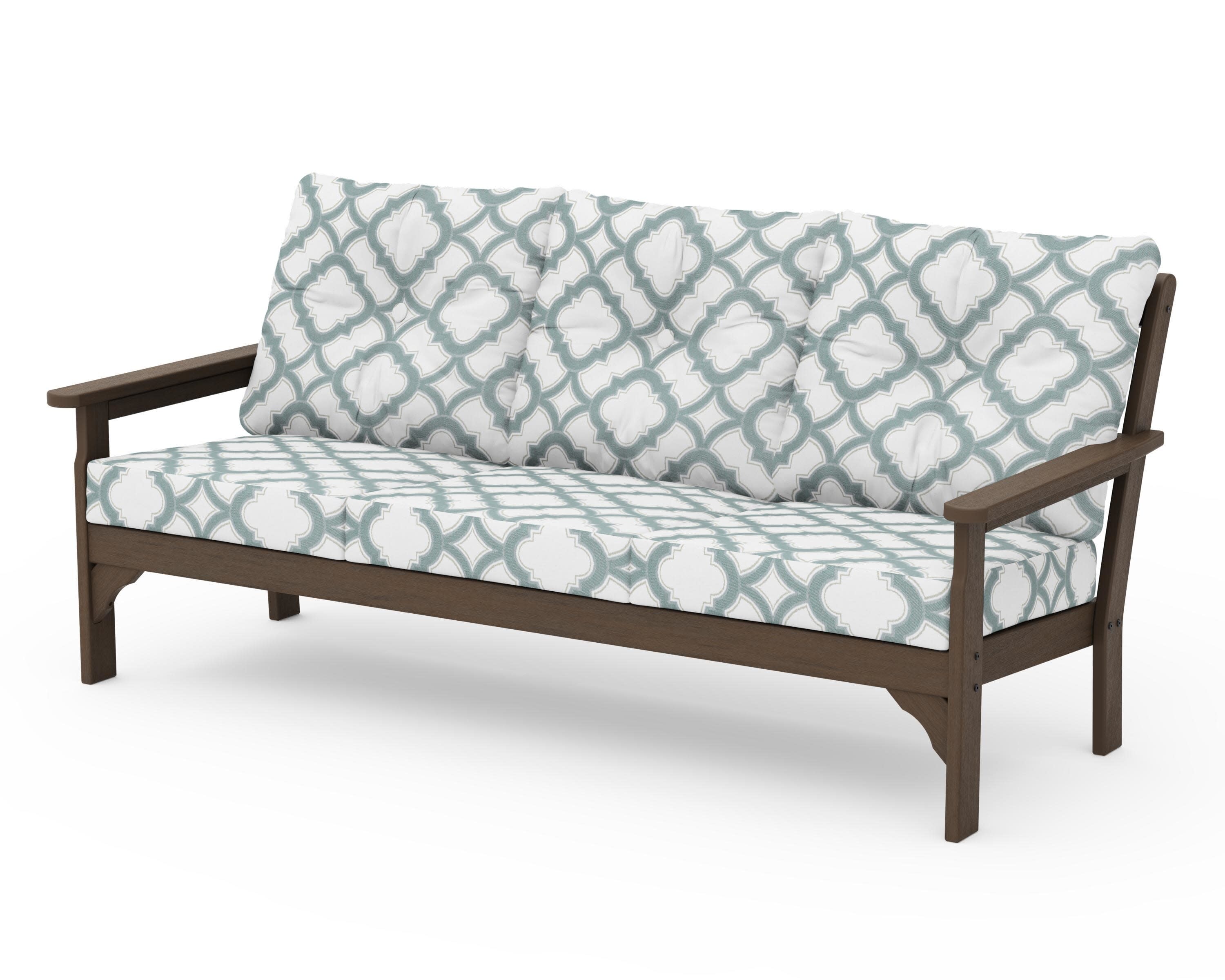 Vineyard Deep Seating Sofa in Kona / Trellis Glacier Spa