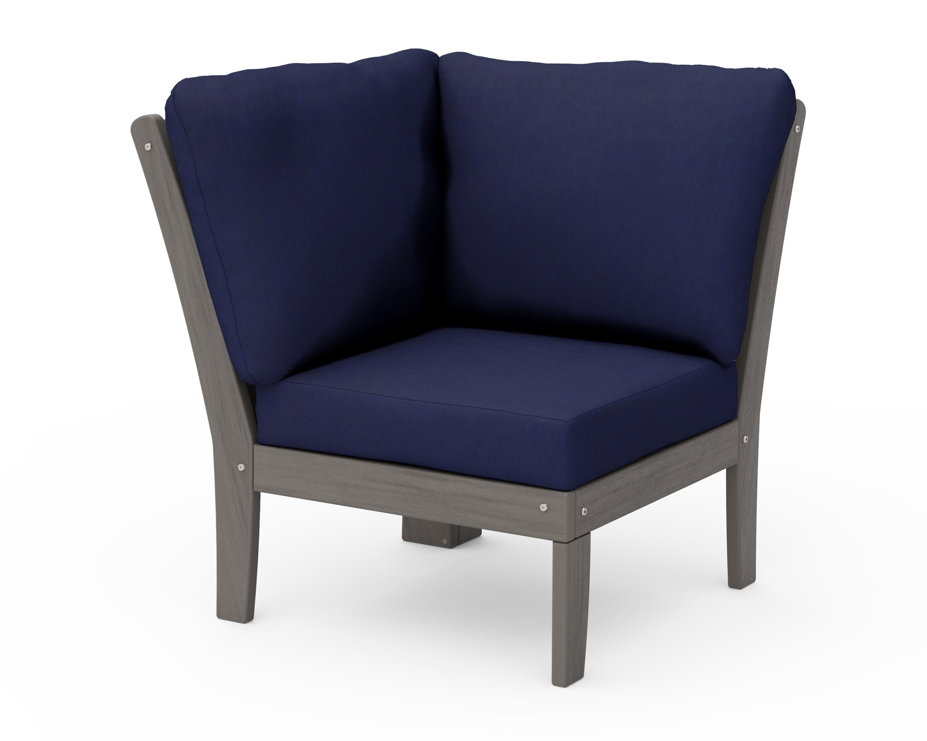 Braxton Modular Corner Chair in Driftwood / Navy