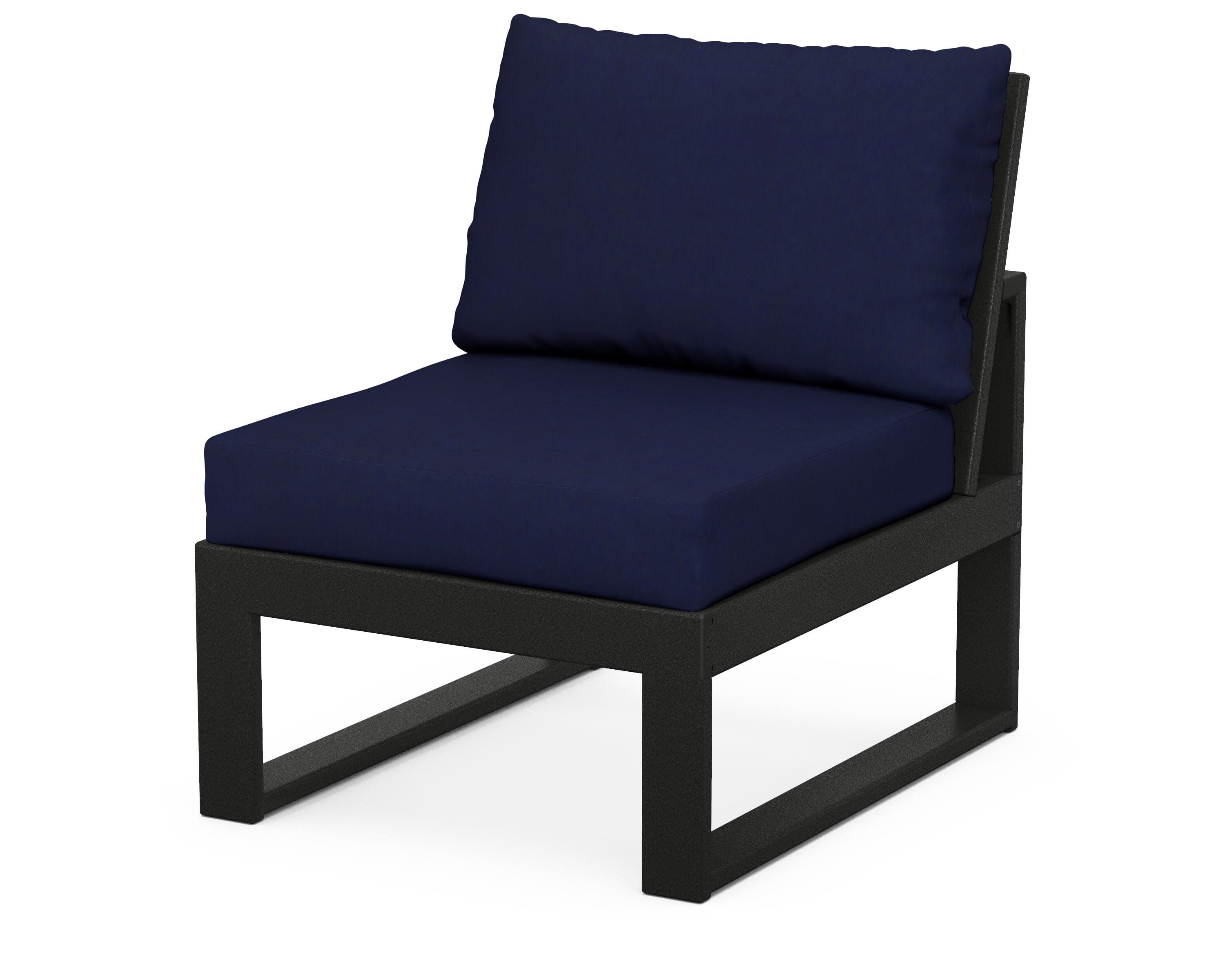 Modular Armless Chair in Black / Navy