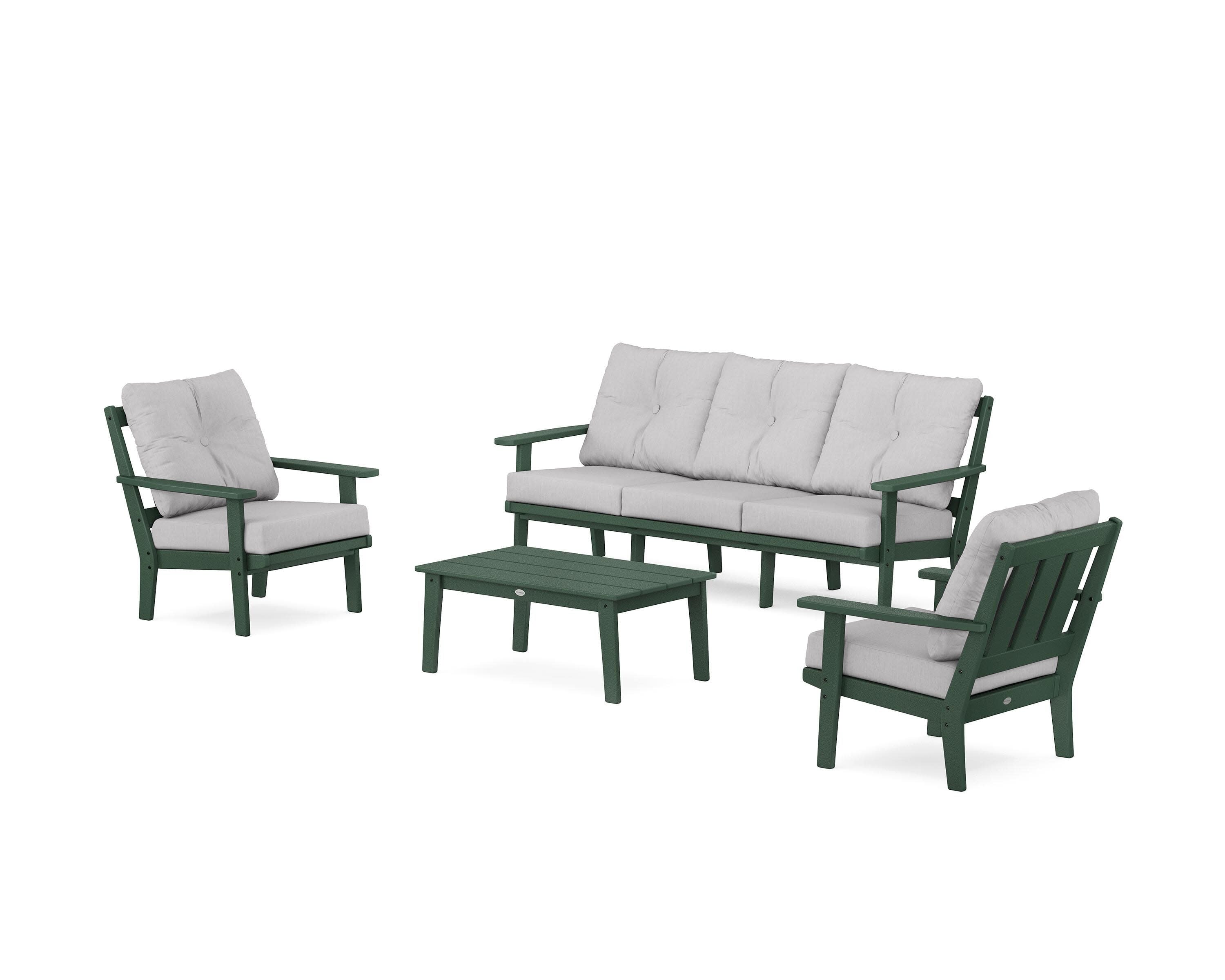 Oxford 4-Piece Deep Seating Set with Sofa in Green / Granite