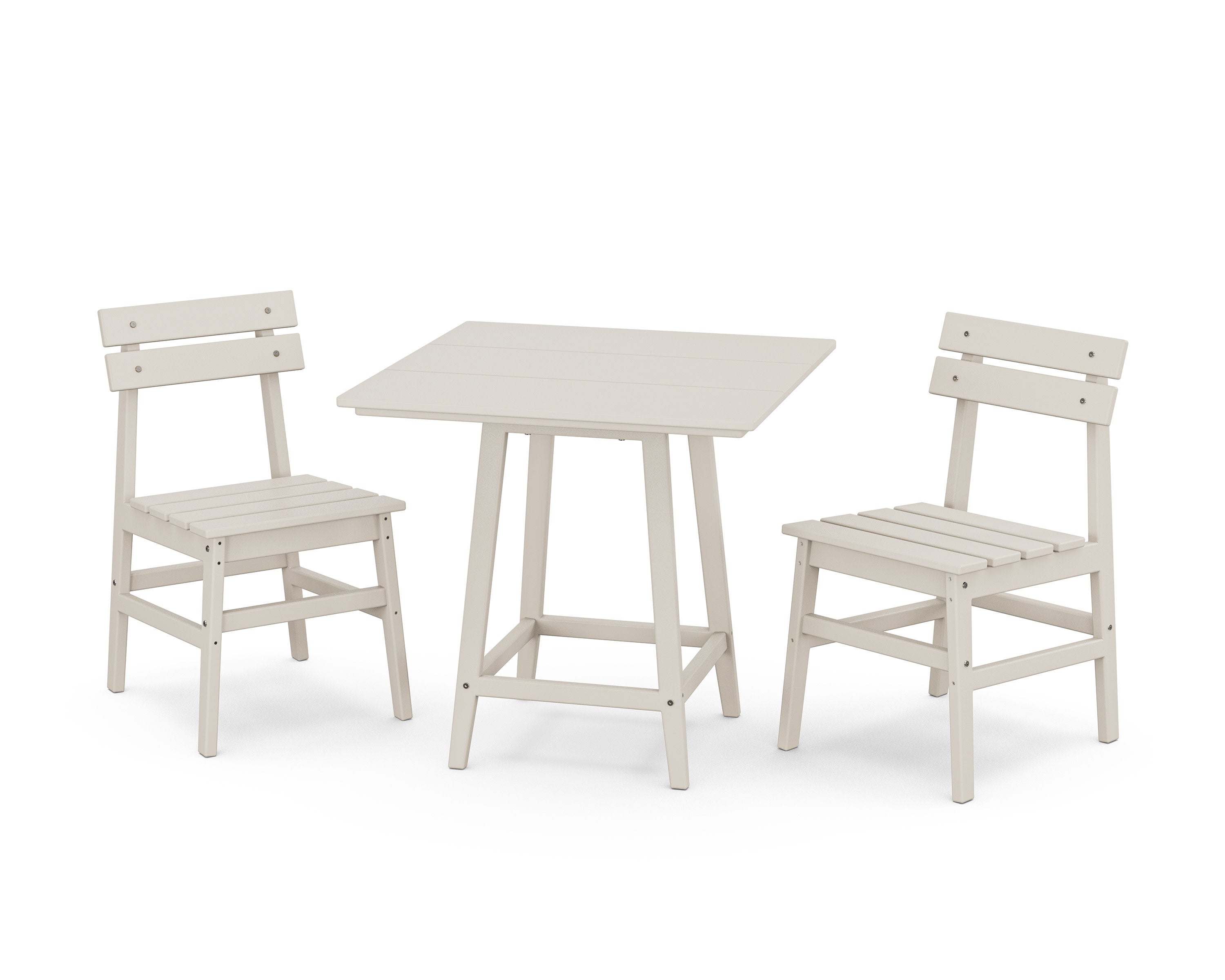 Modern Studio Plaza Chair 3-Piece Bistro Dining Set in Sand