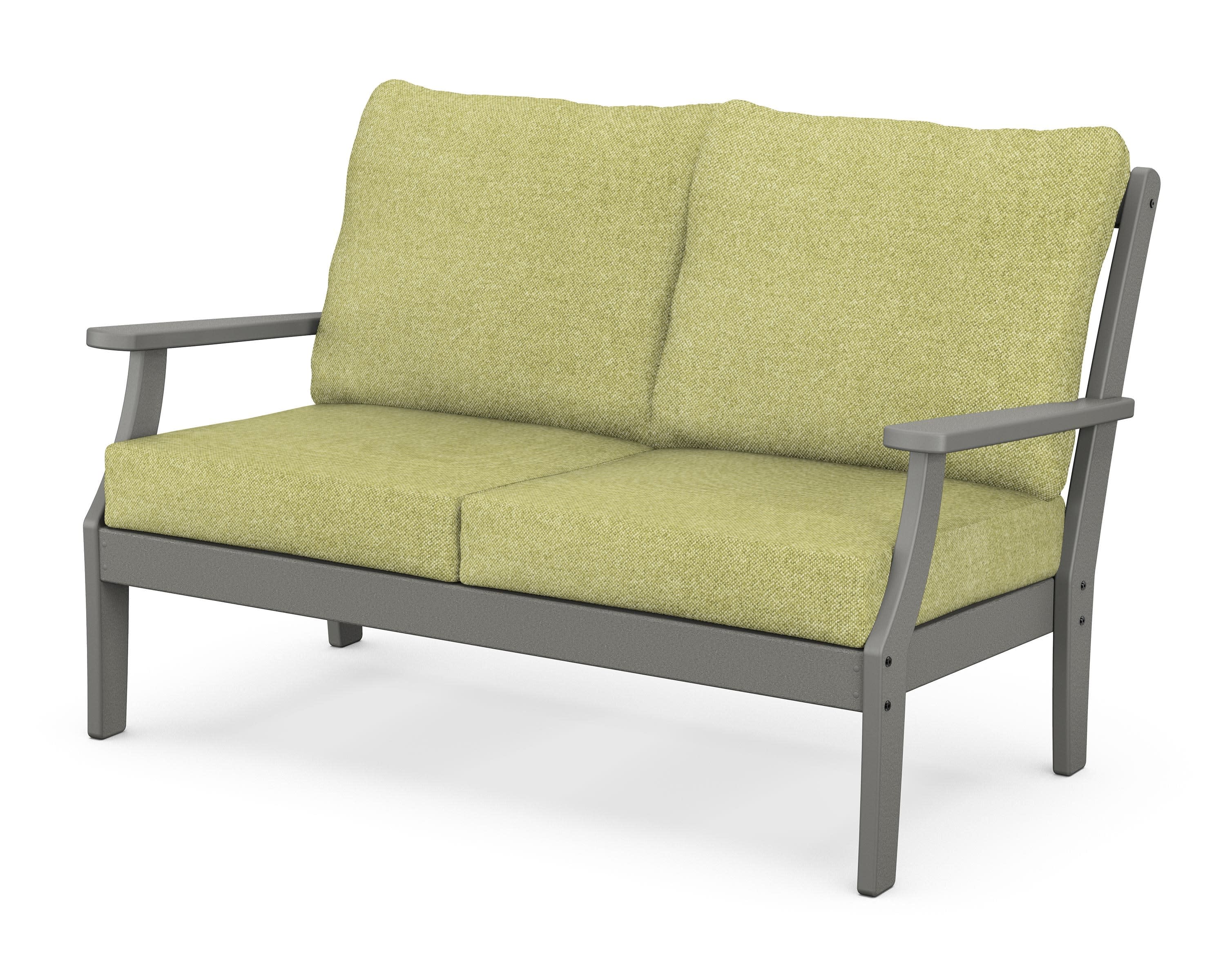 Braxton Deep Seating Loveseat in Slate Grey / Chartreuse Boucle