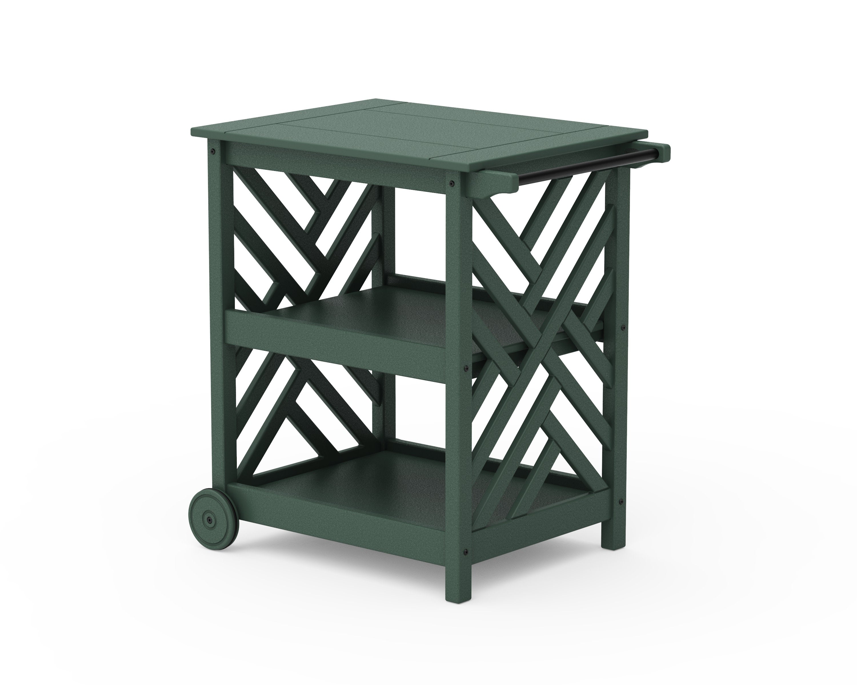 Chippendale Bar Cart in Green