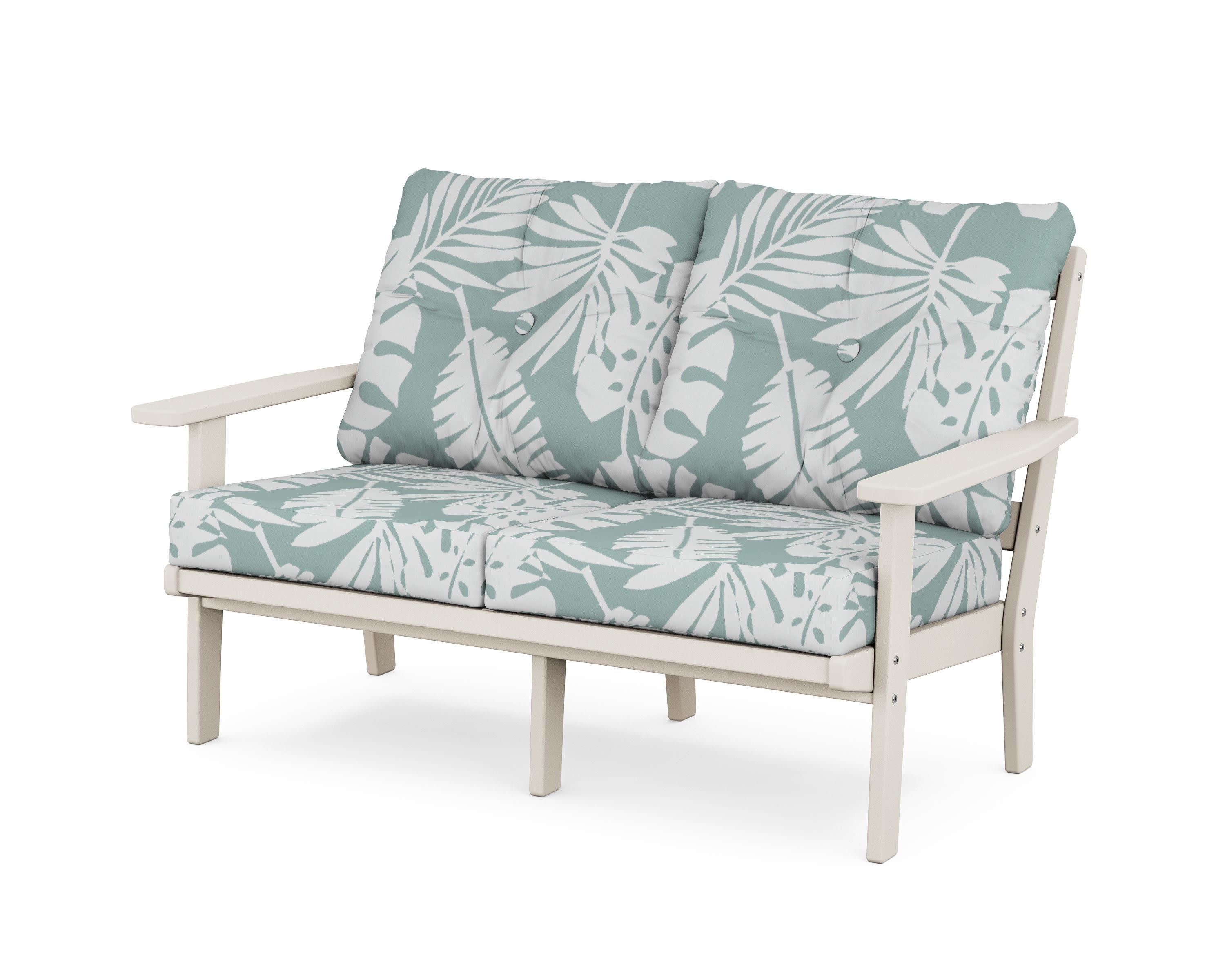 Oxford Deep SeatingLoveseat in Sand / Leaf Glacier Spa