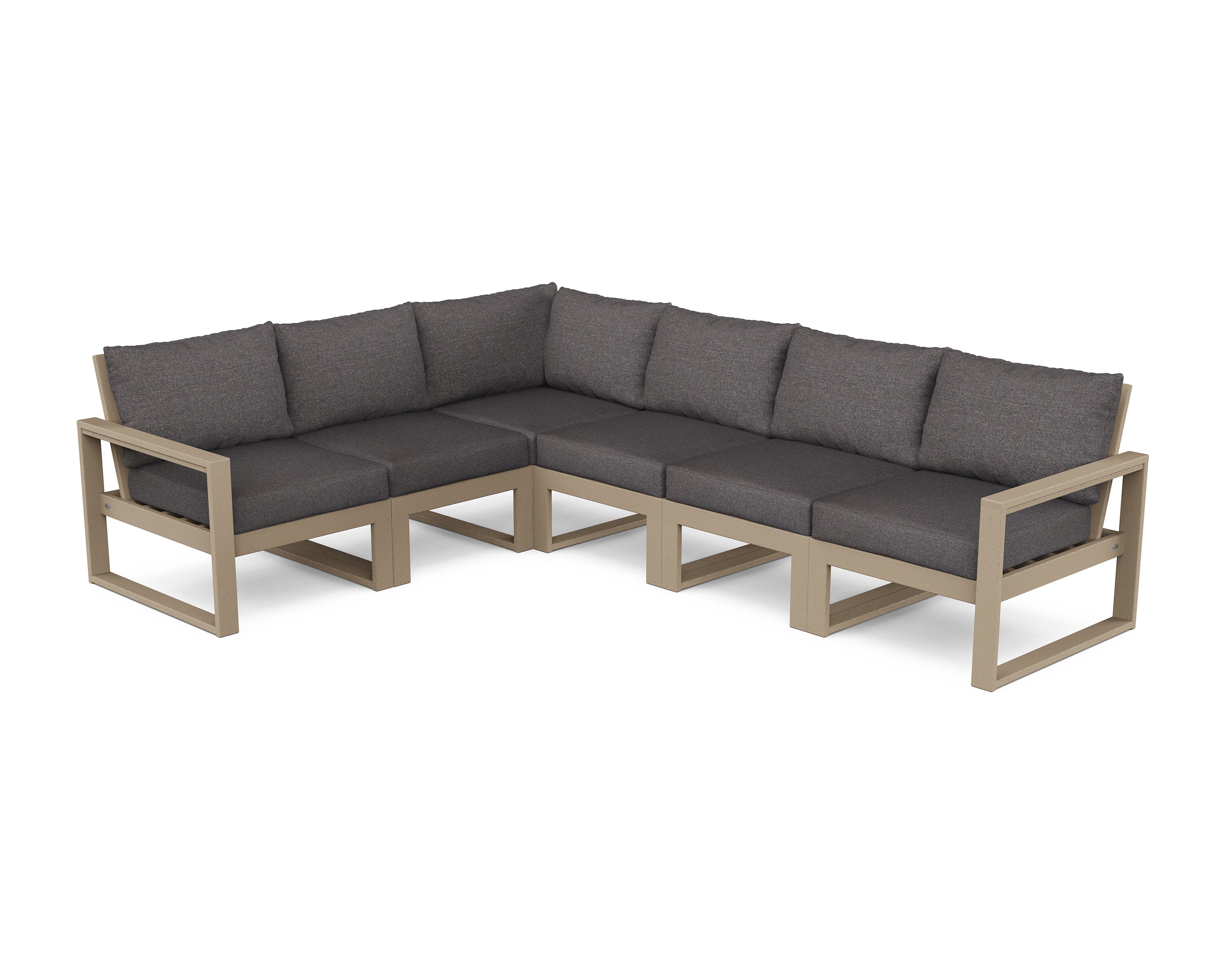 EDGE 6-Piece Modular Deep Seating Set in Vintage Sahara / Ash Charcoal