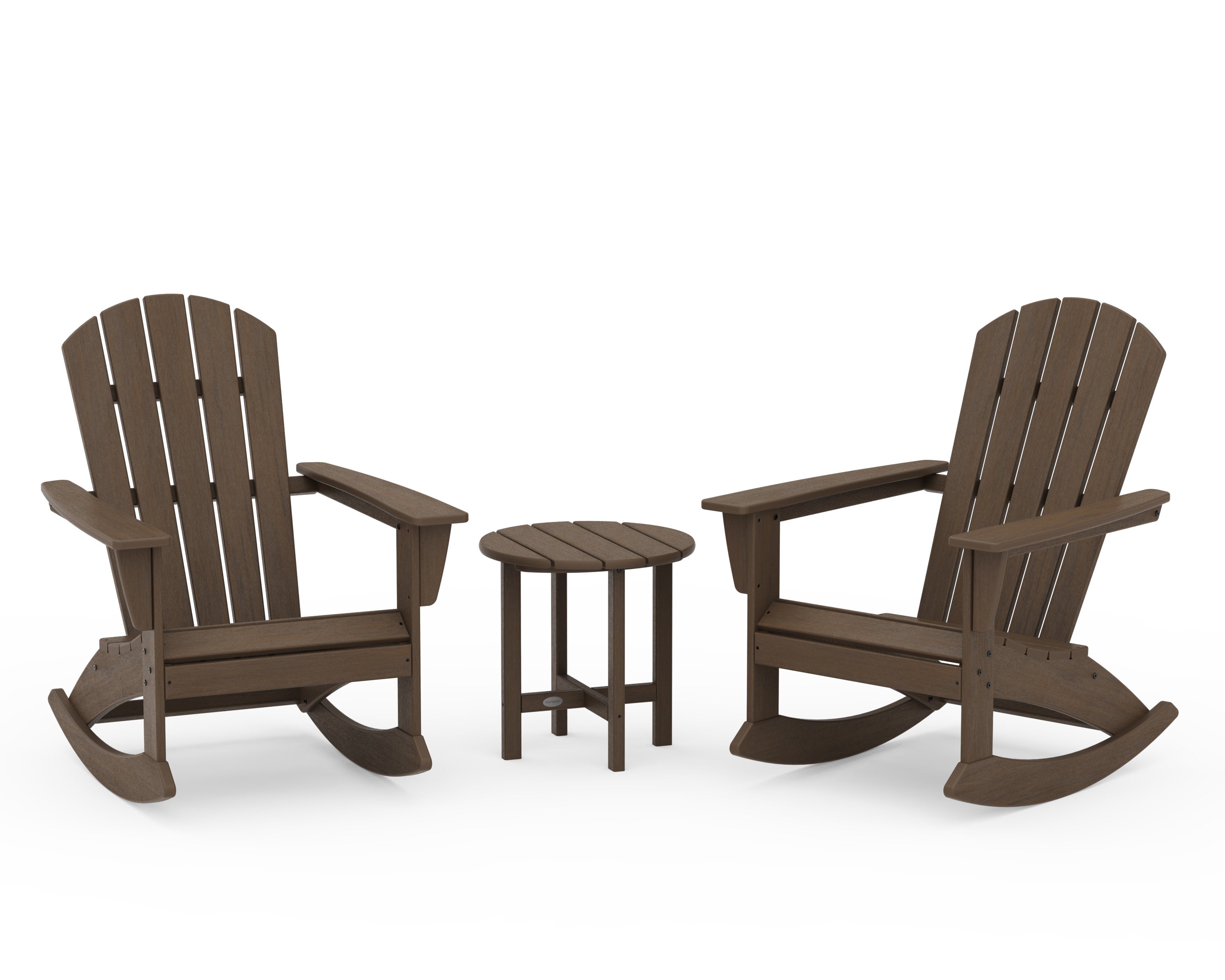 Nautical 3-Piece Adirondack Rocking Chair Set in Kona