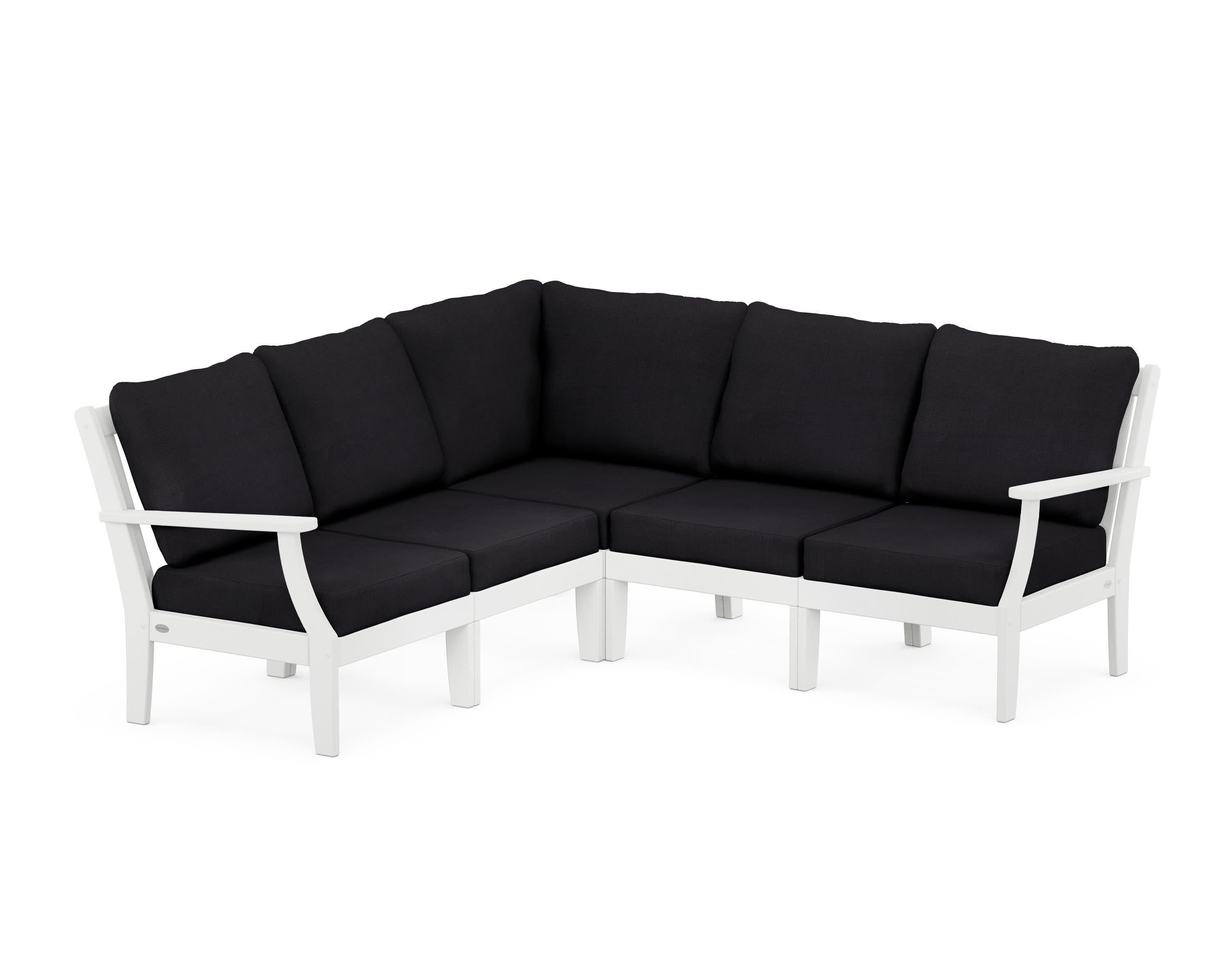 Braxton Modular 5-Piece Deep Seating Set in White / Midnight Linen