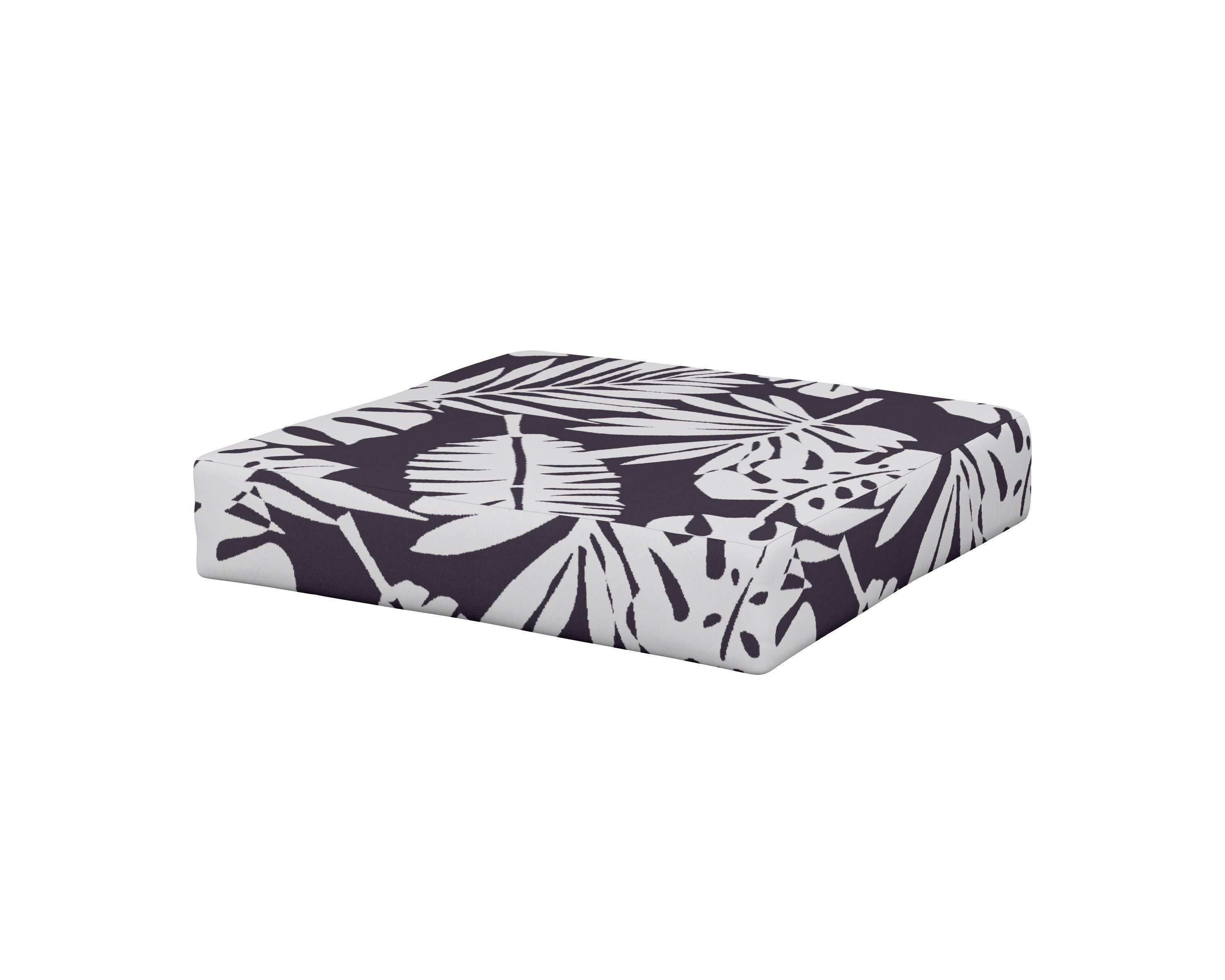Prescott Ottoman Cushion in Leaf Navy