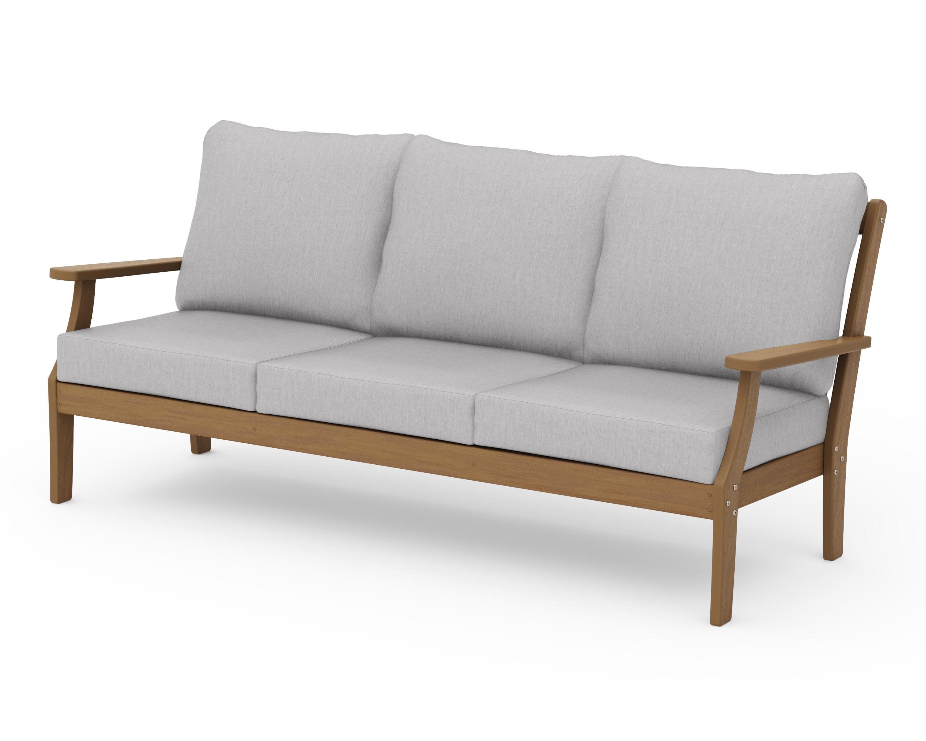 Braxton Deep Seating Sofa in Natural / Granite