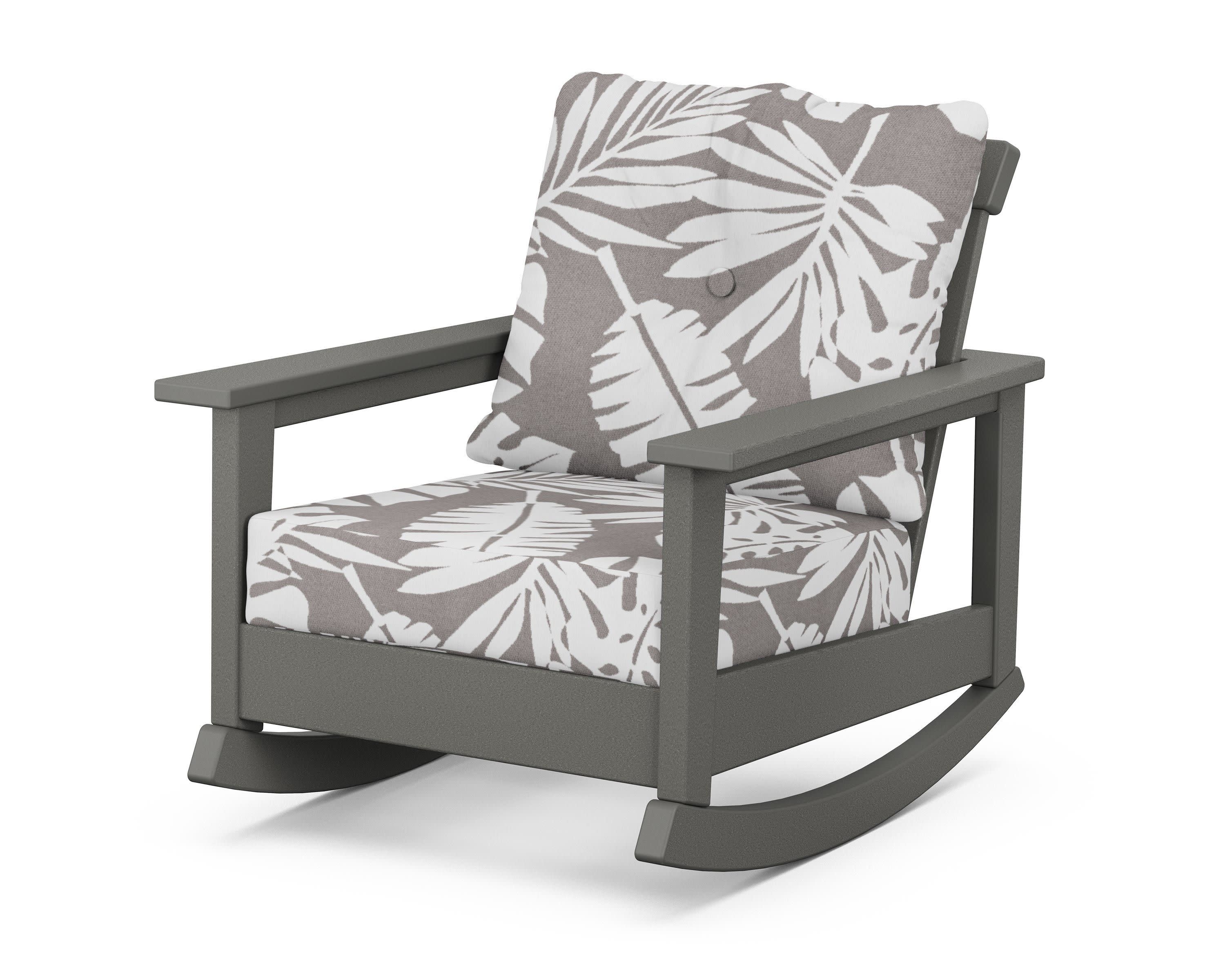 Prescott Deep Seating Rocking Chair in Slate Grey / Leaf Grey Mist