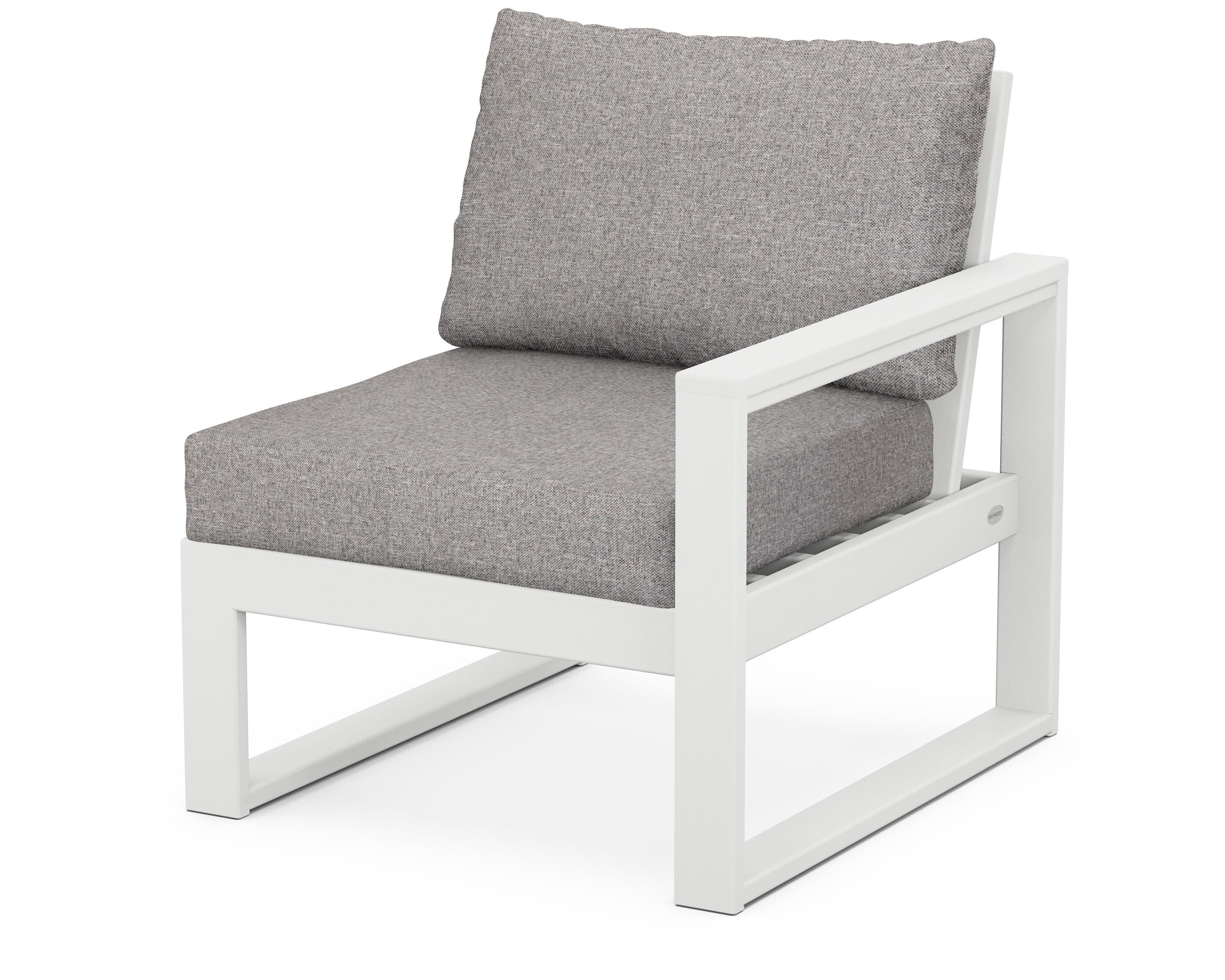 EDGE Modular Right Arm Chair in White / Grey Mist