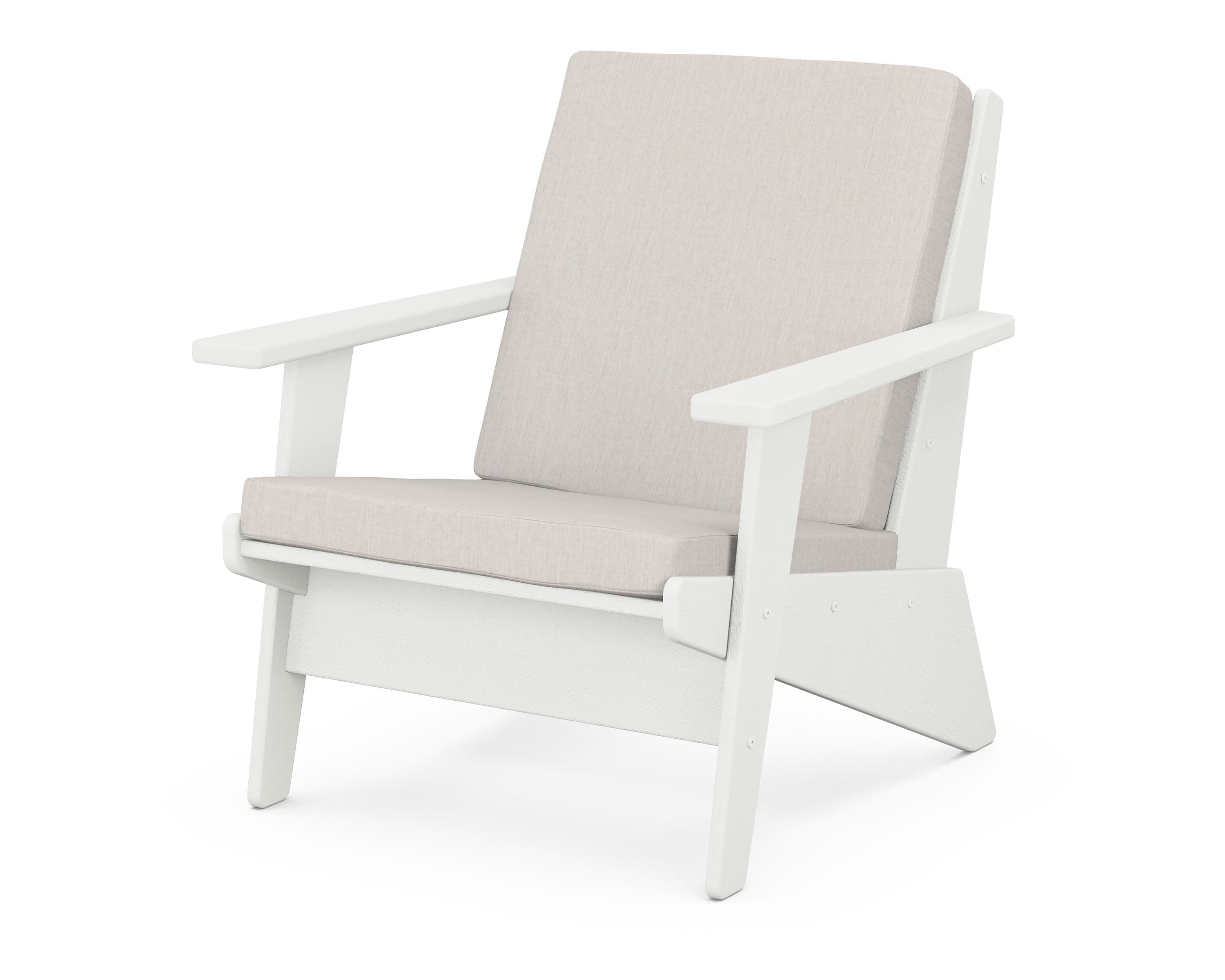 Riviera Modern Lounge Chair in Vintage White / Cast Ash