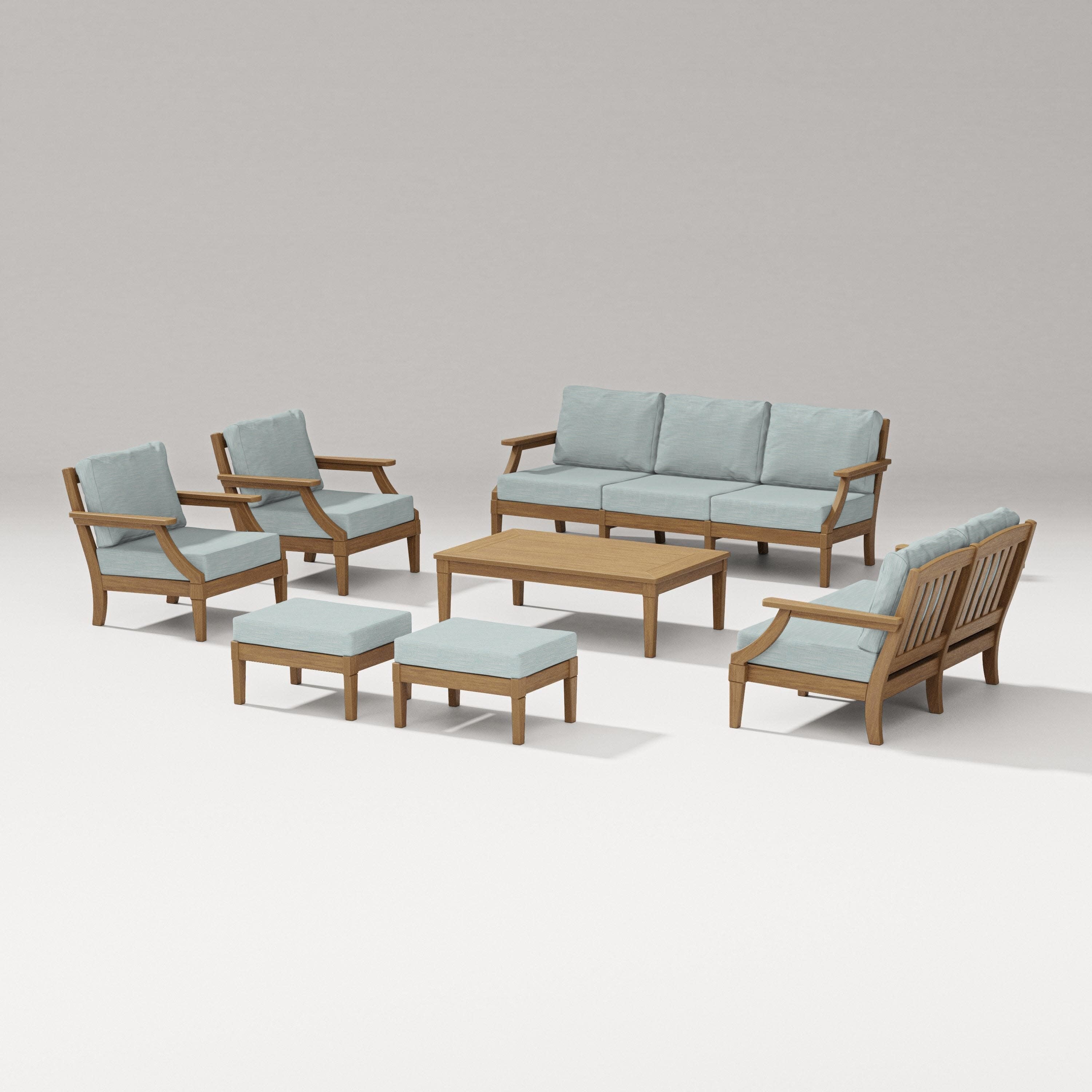 Estate 7-Piece Lounge Sofa Set in Natural / Soothe Mist