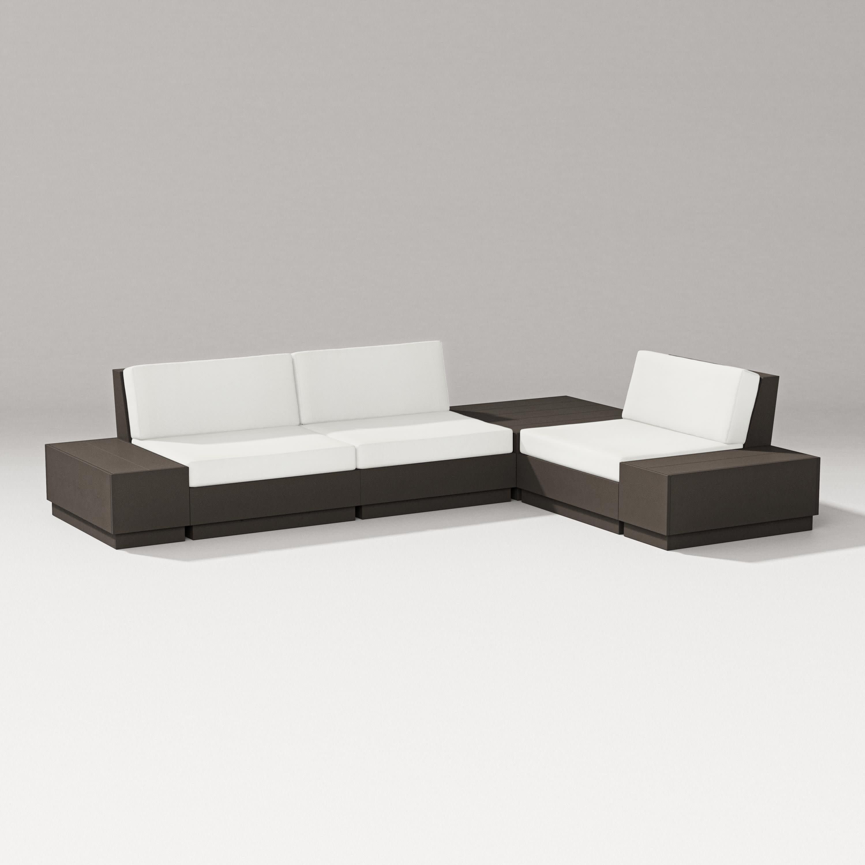 Elevate 6-Piece Corner Sectional in Vintage Coffee / Natural Linen